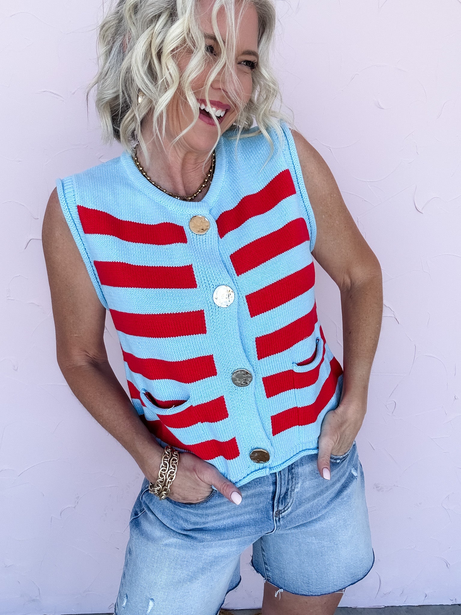 Treasured Coast Stripe Vest