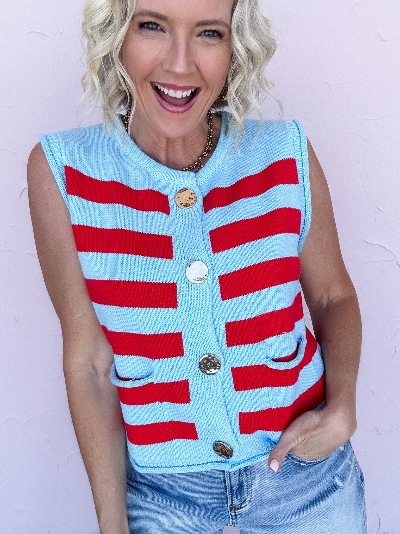 Treasured Coast Stripe Vest