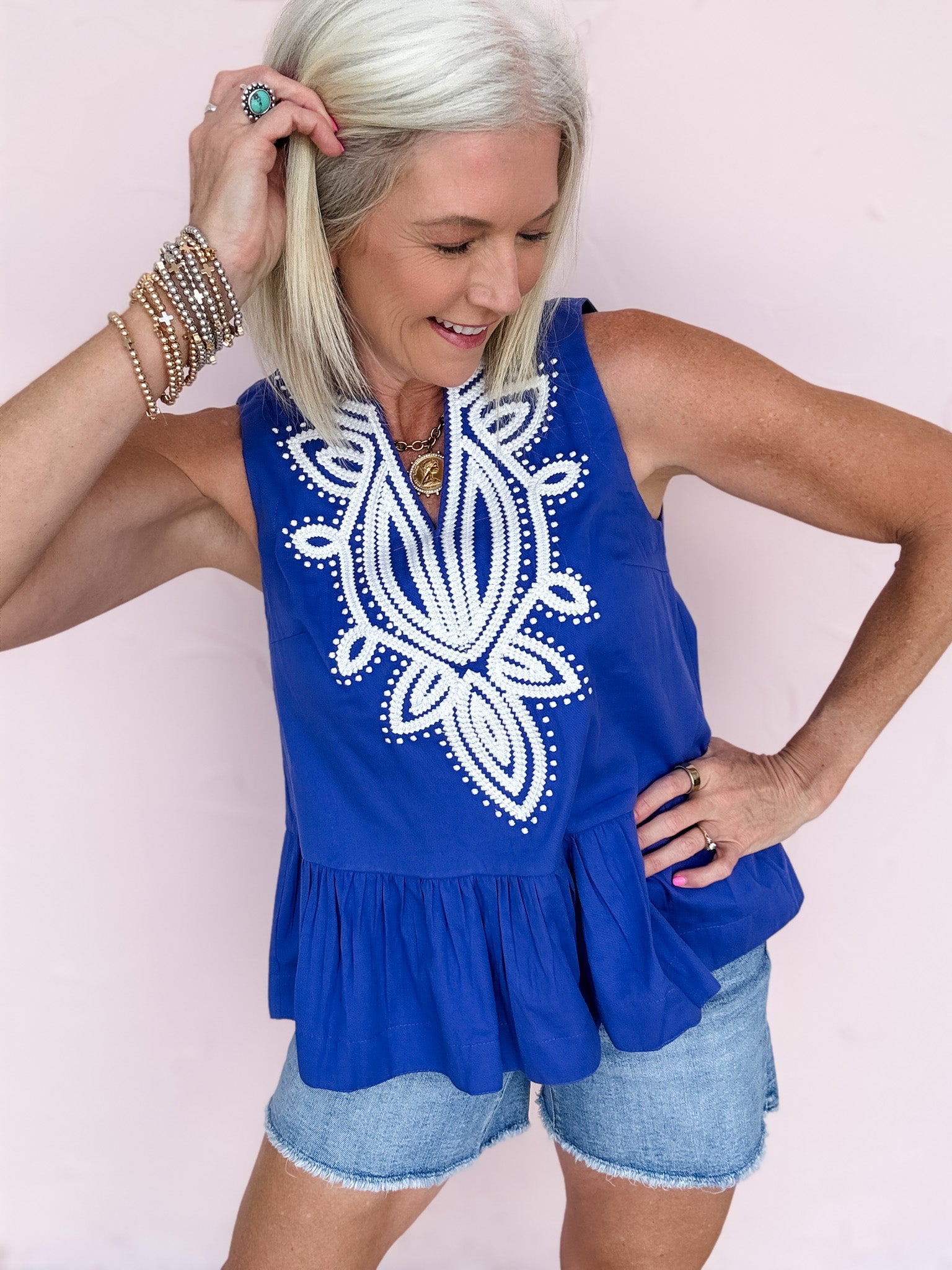 Blue Moon Peplum Top
