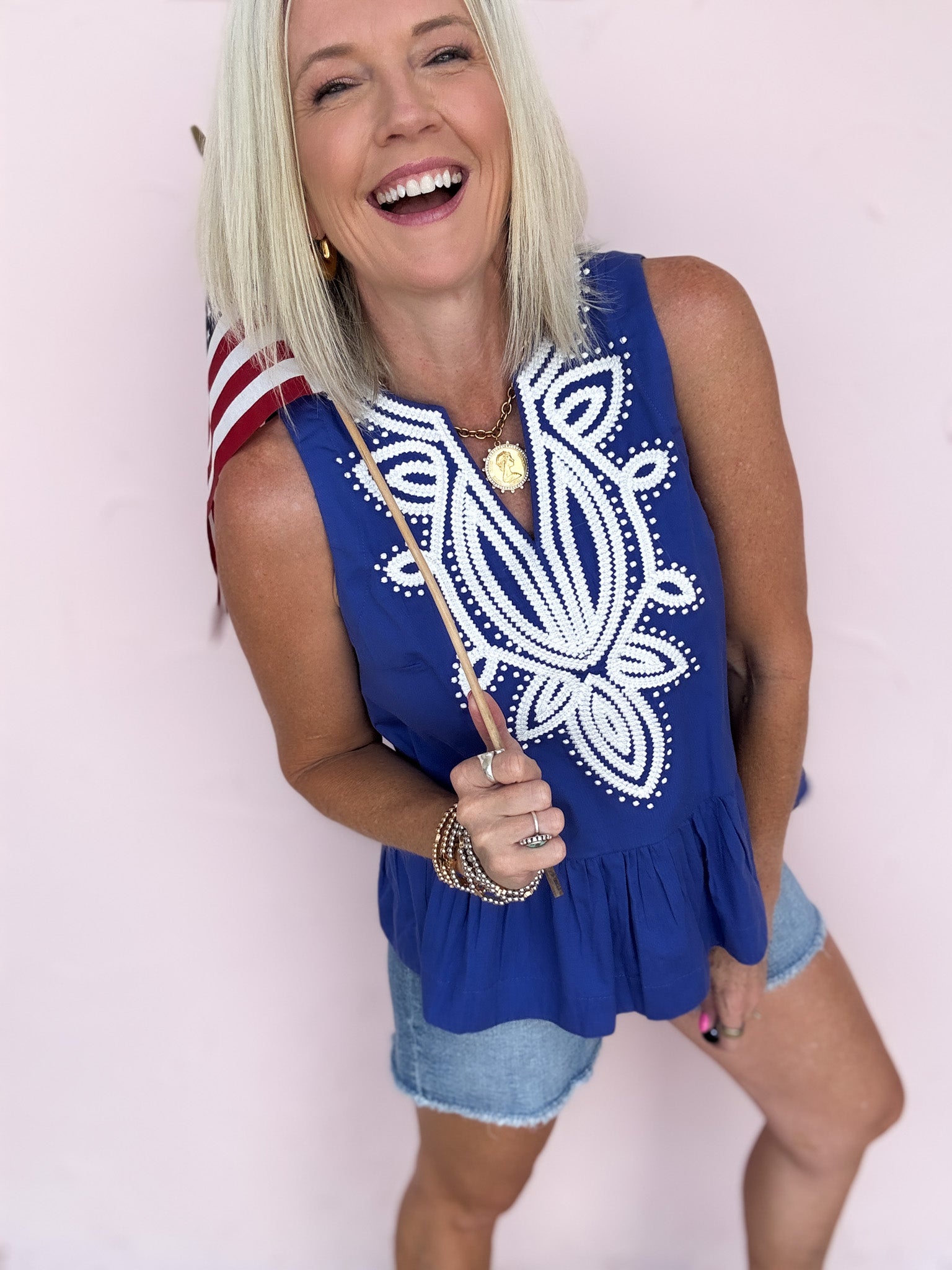 Blue Moon Peplum Top