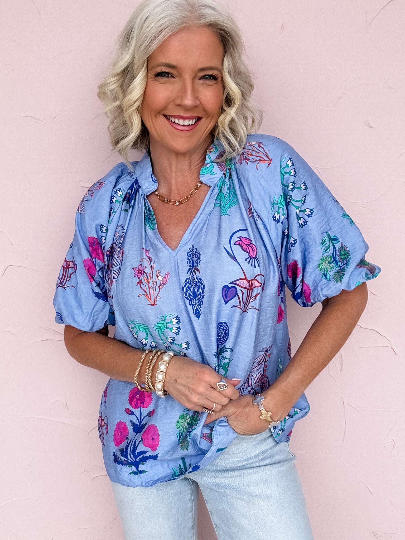 Front Porch Florals Top