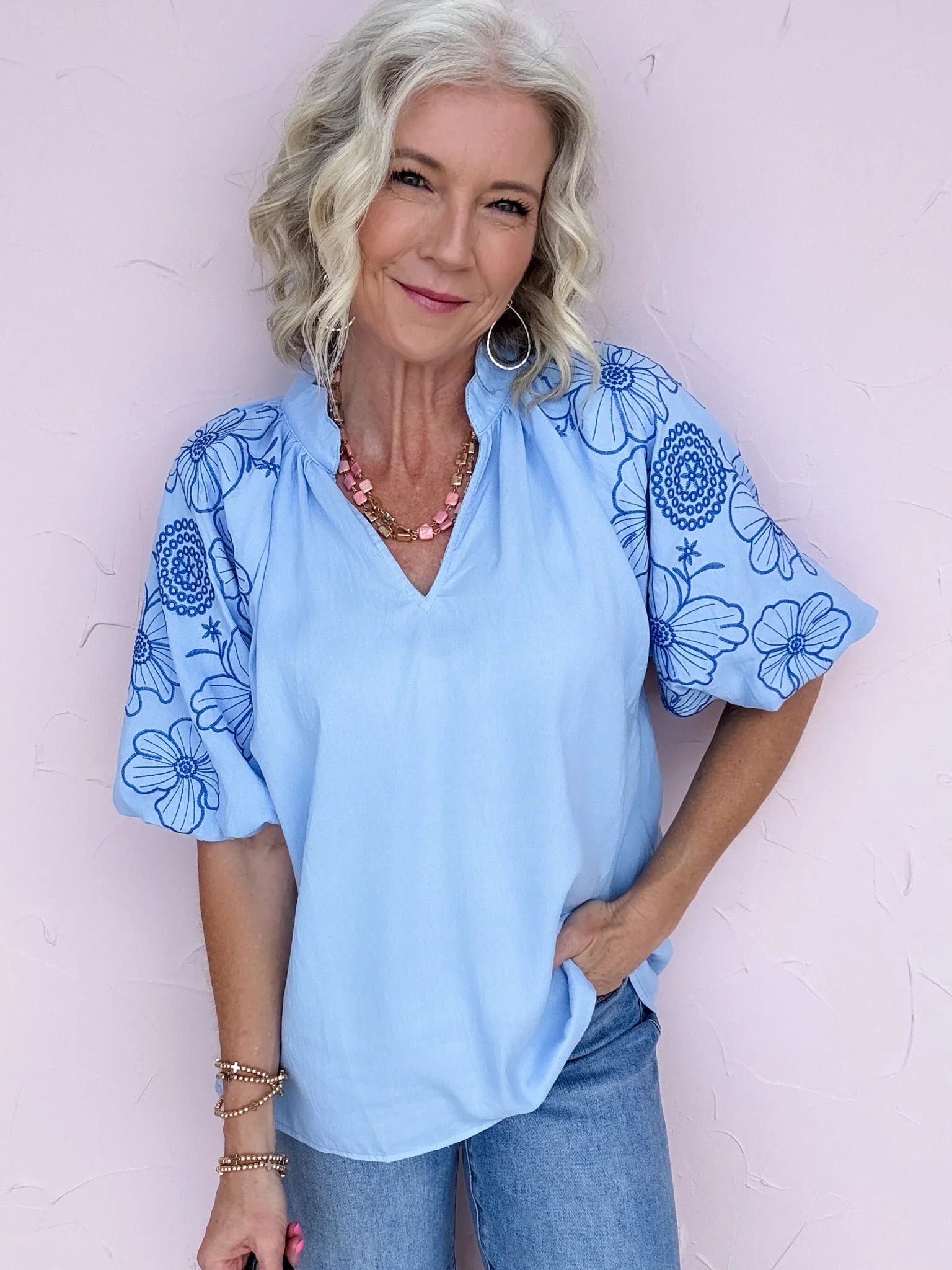 Sky Bloom Top