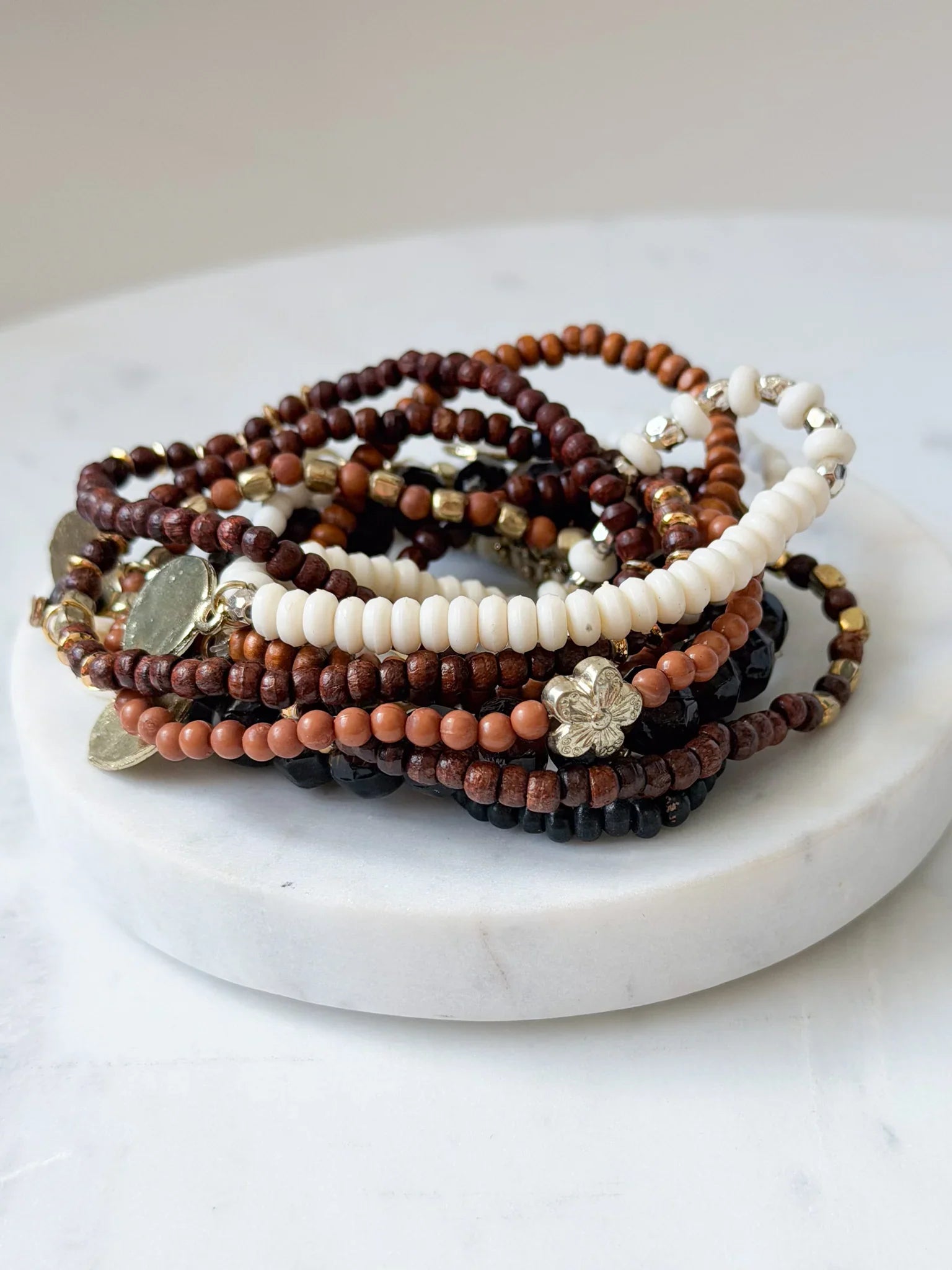 Boho Stack Bracelet Set | Brown