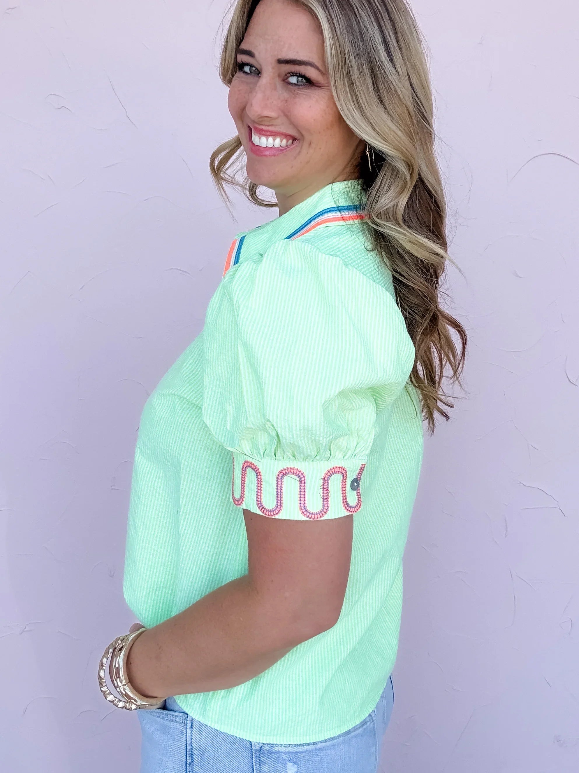 Color Pop Collar Top