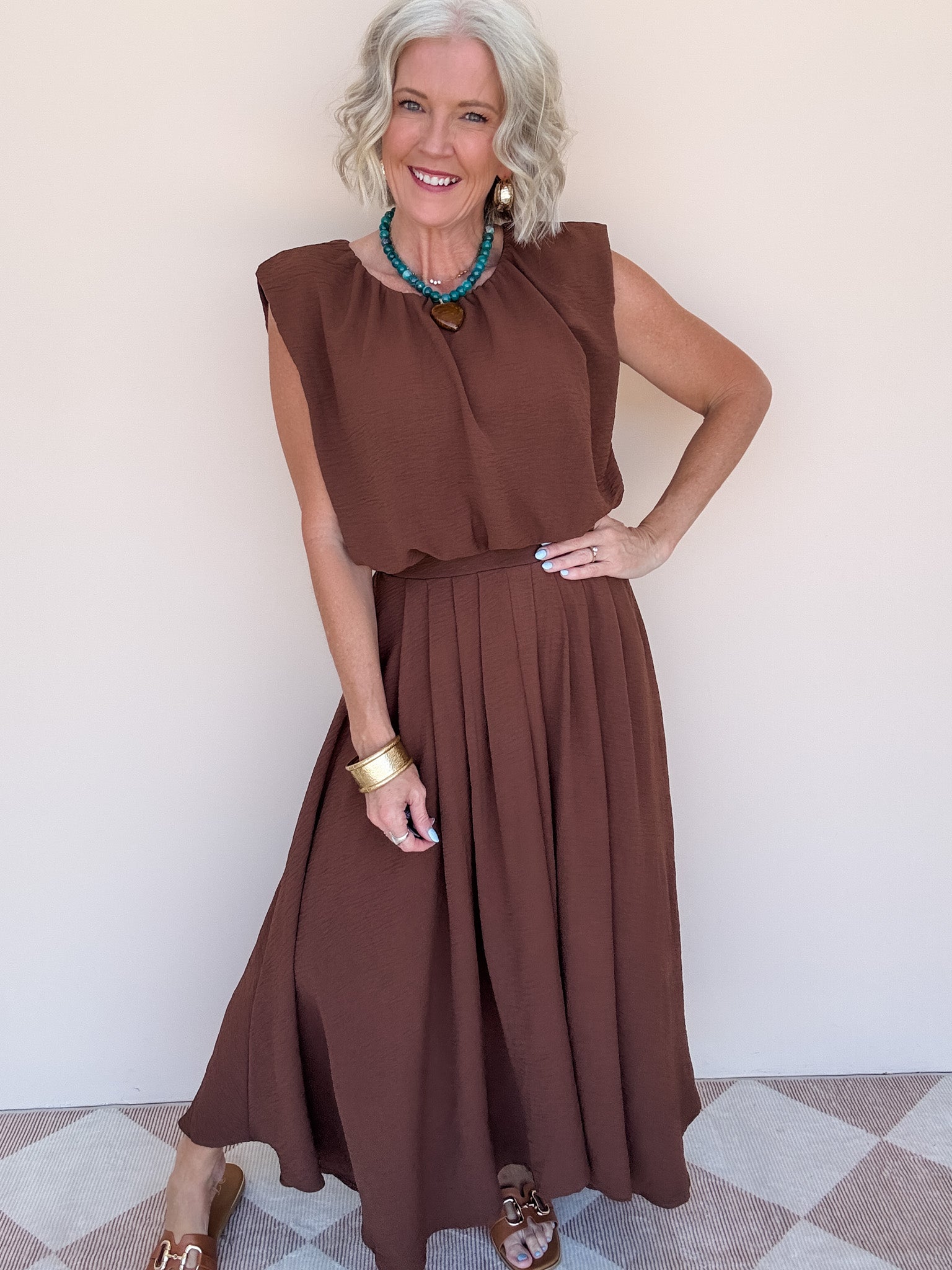 Night Cap Skirt Set | Brown