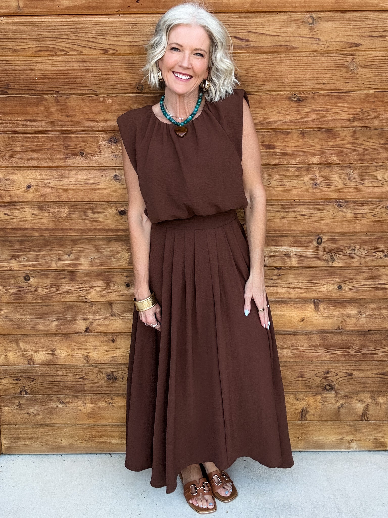 Night Cap Skirt Set | Brown
