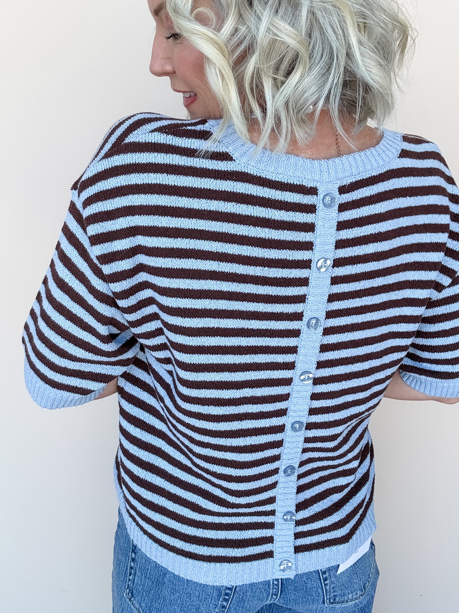 Good Measure Knit Top | Brown Blue