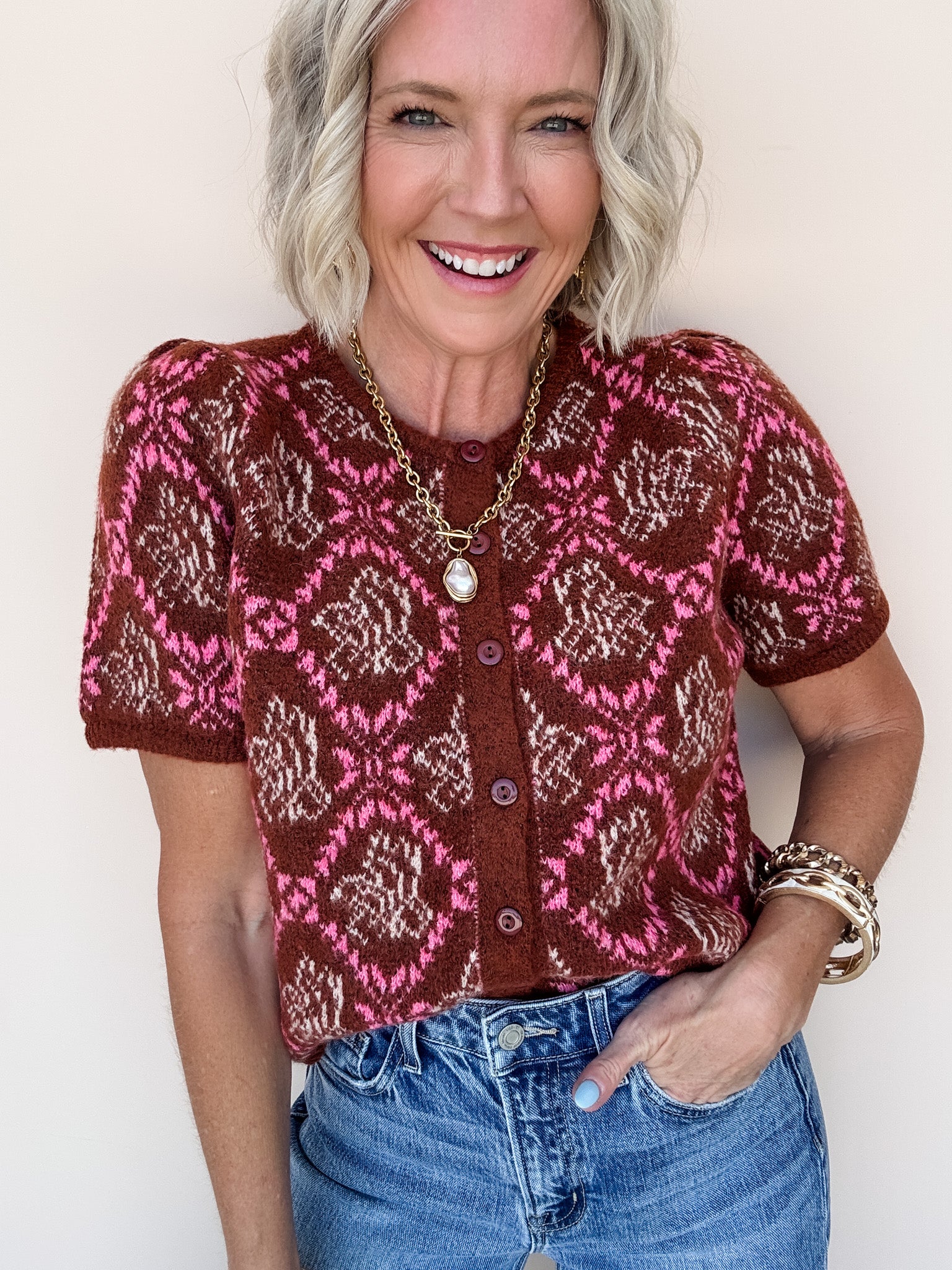 Rosewood Diamond Cardigan
