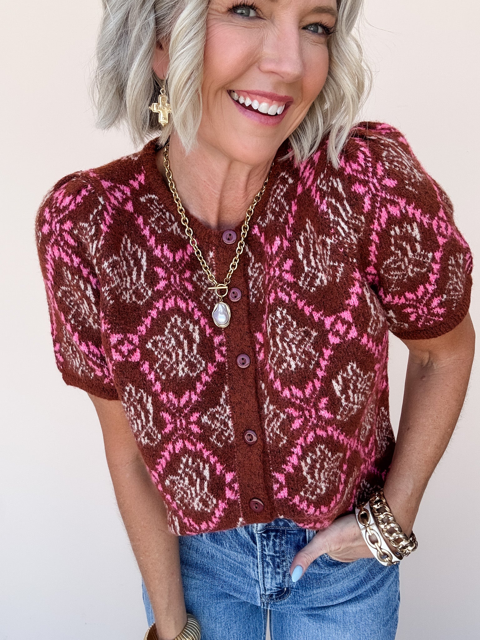 Rosewood Diamond Cardigan