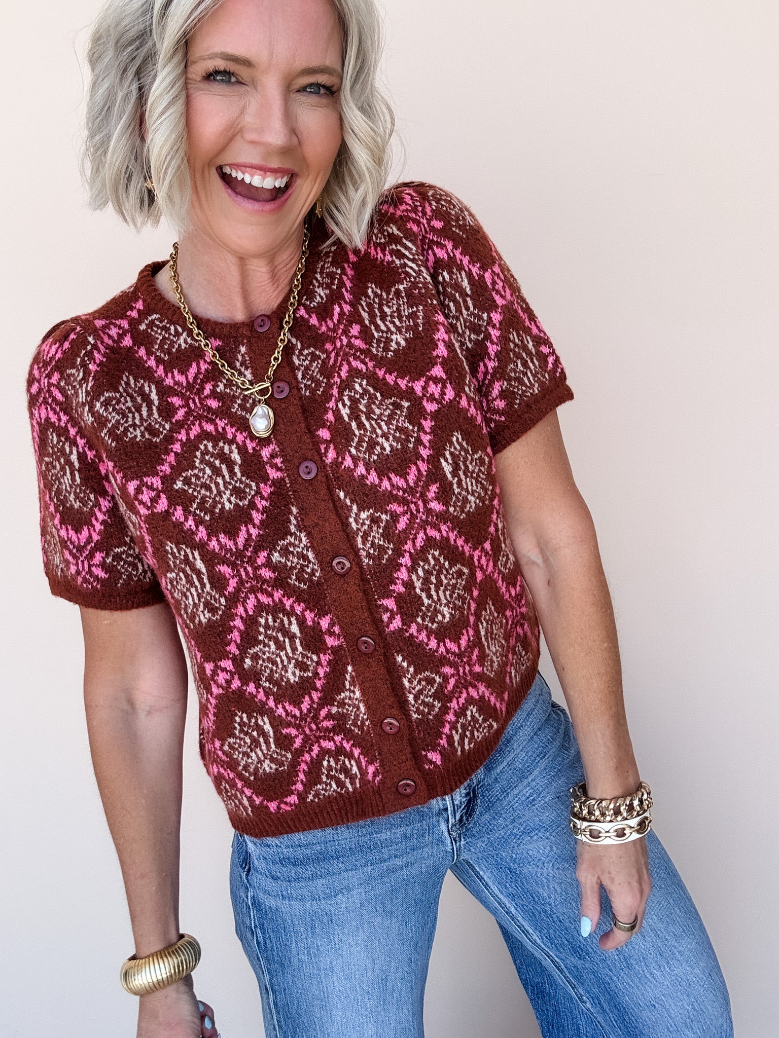 Rosewood Diamond Cardigan
