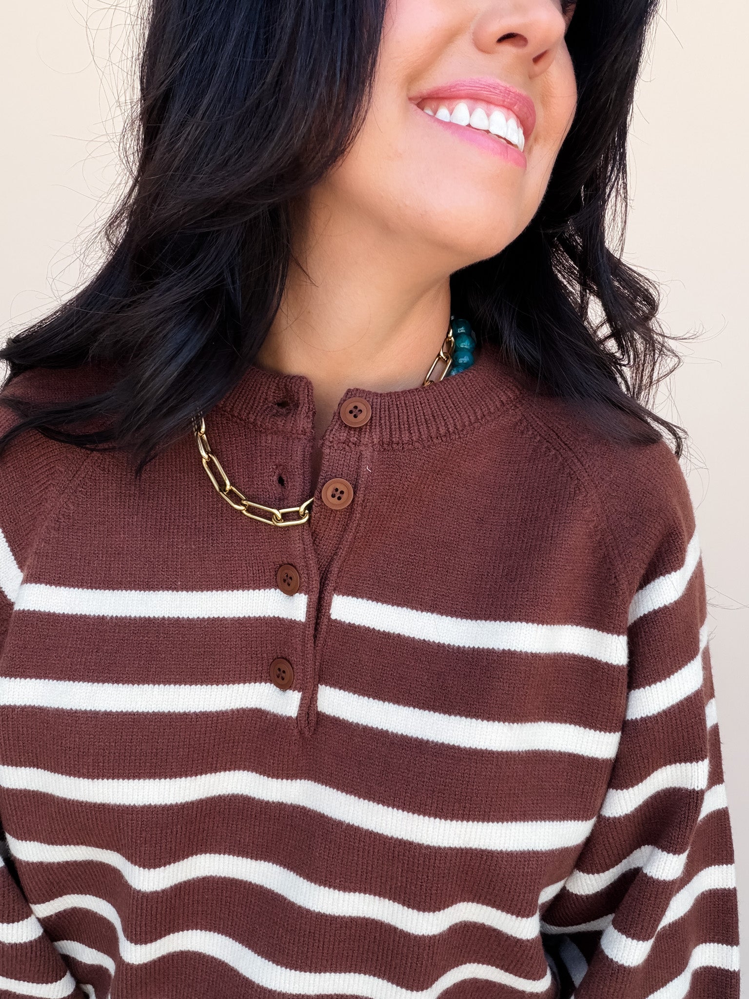 Spirit Henley Sweater | Brown