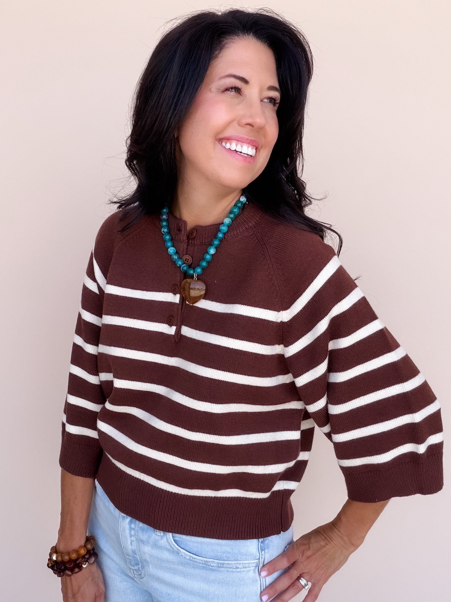 Spirit Henley Sweater | Brown