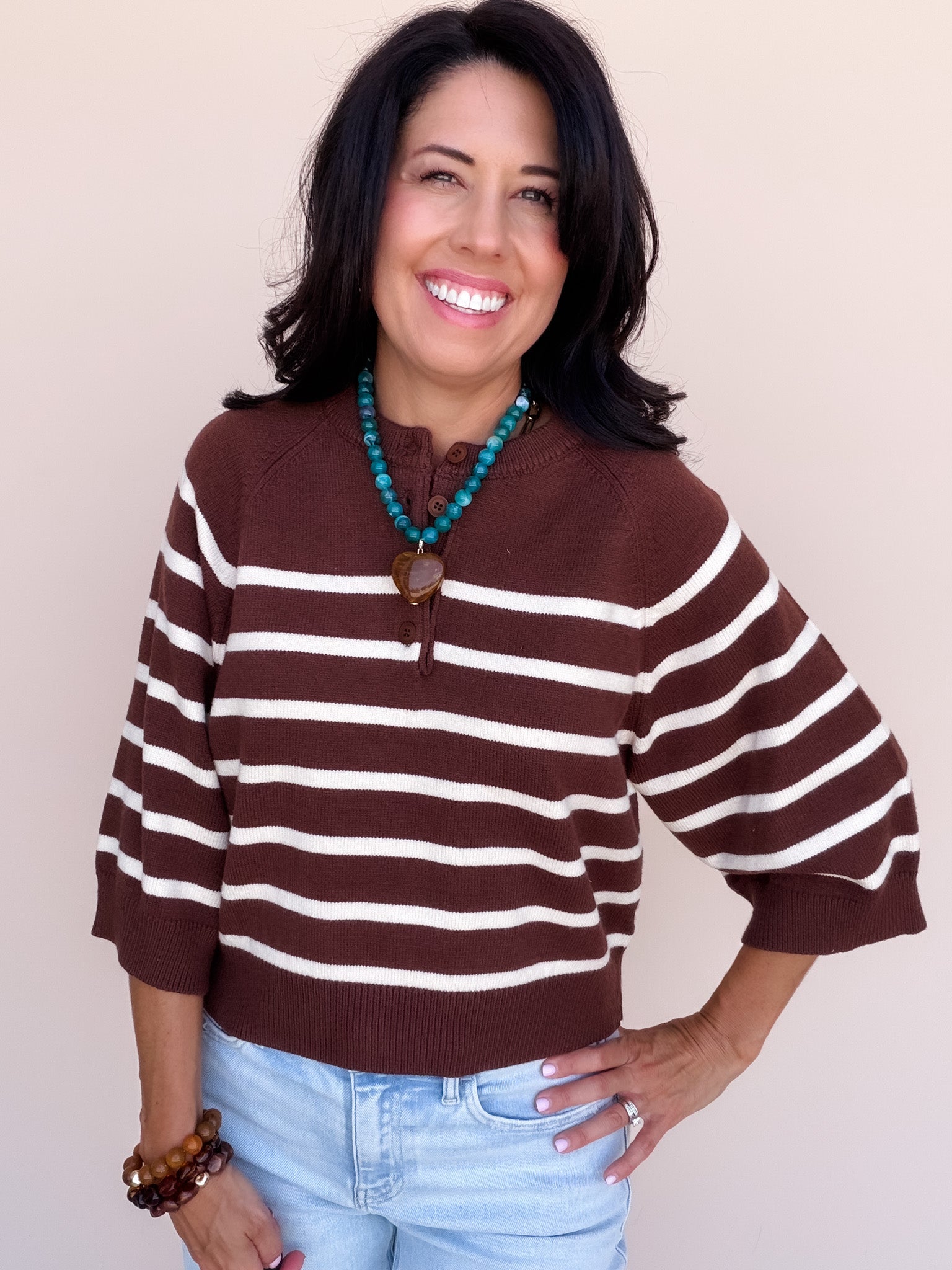 Spirit Henley Sweater | Brown