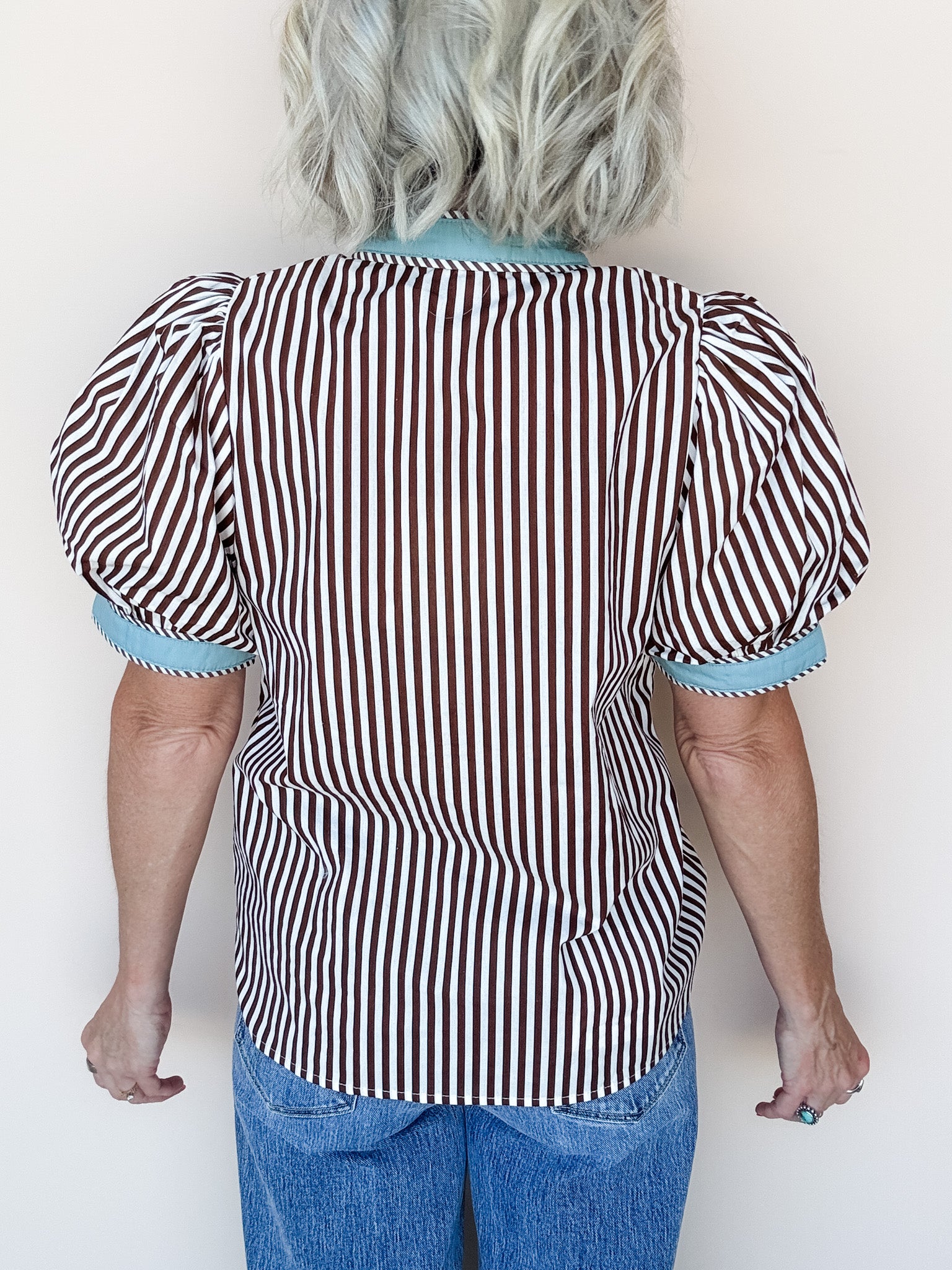 Storyline Stripe Top | Brown