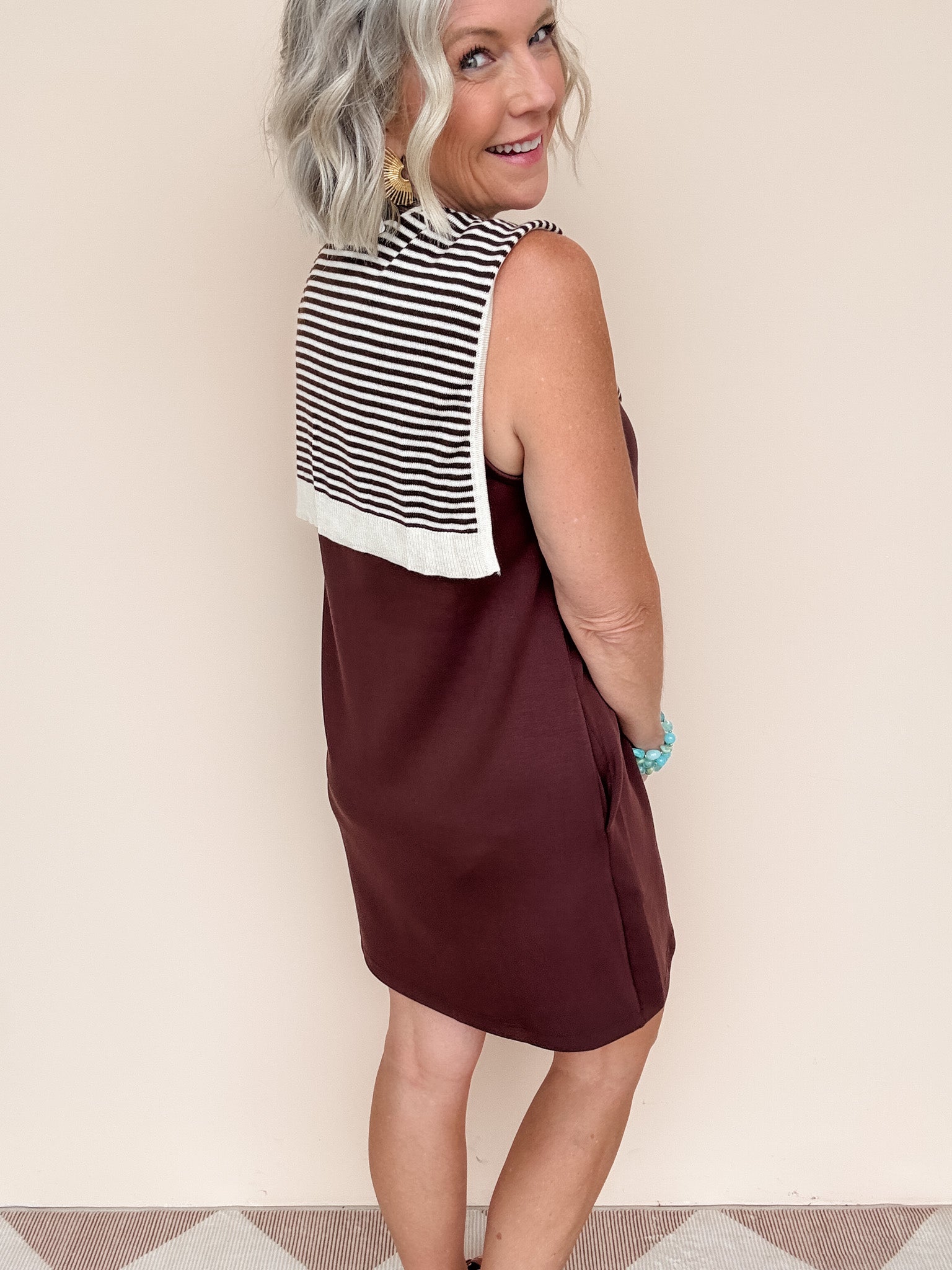 Cambridge Tie Dress | Brown