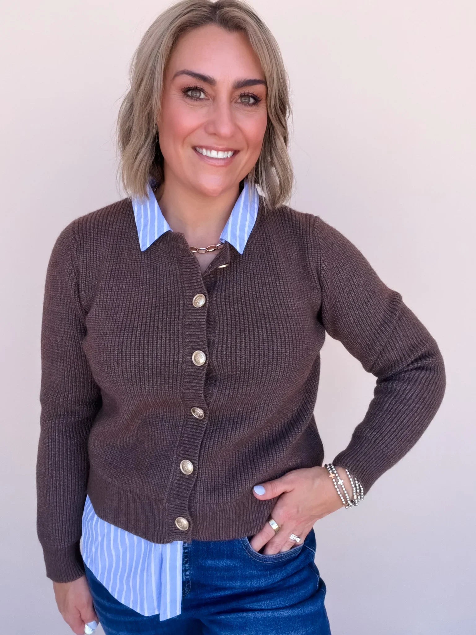 Tailored Twist Sweater | Brown