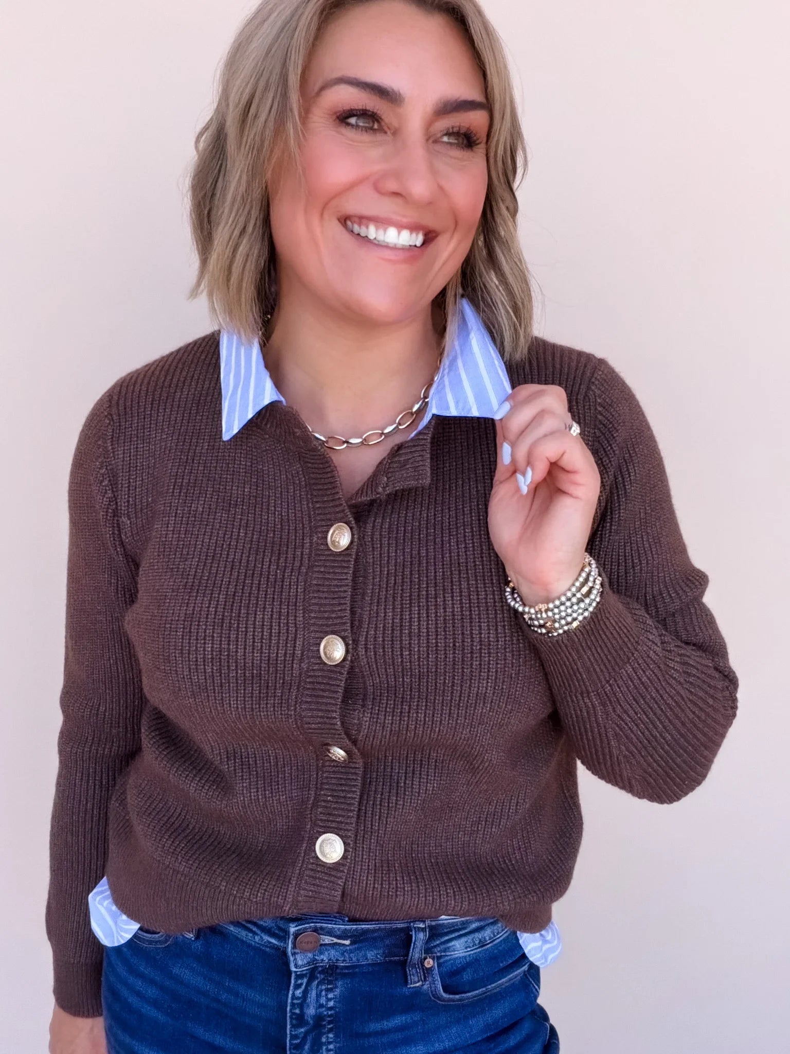 Tailored Twist Sweater | Brown