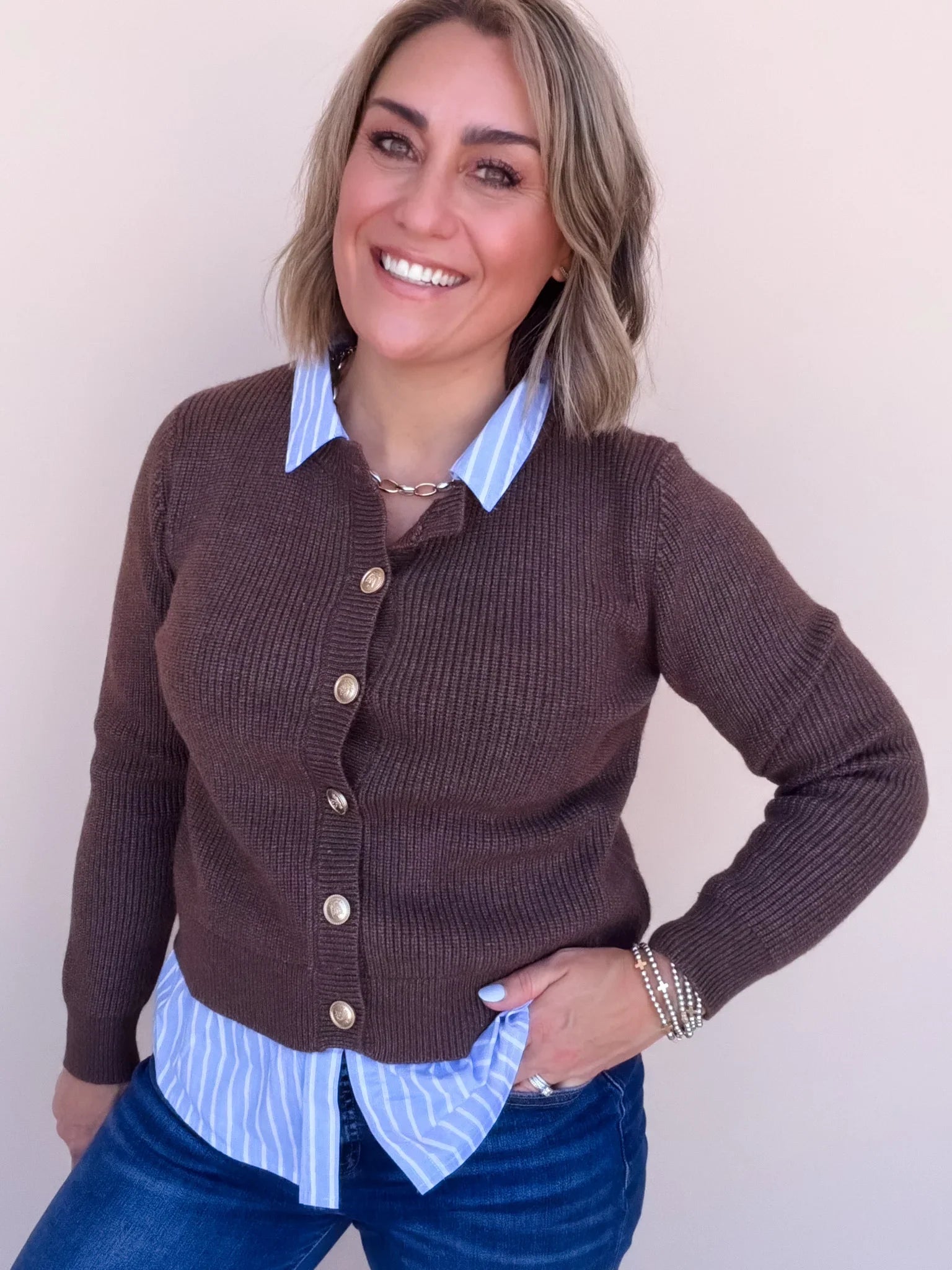 Tailored Twist Sweater | Brown