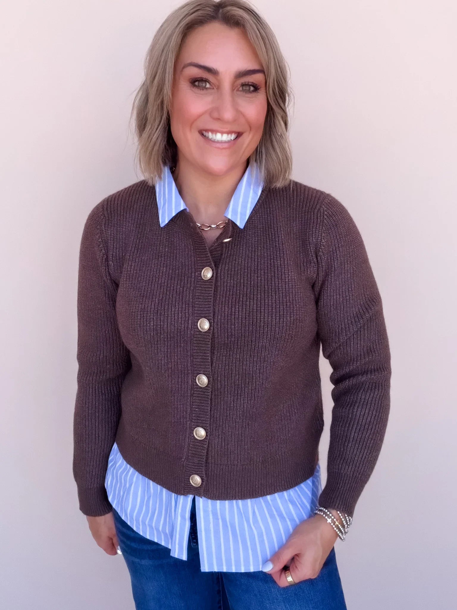 Tailored Twist Sweater | Brown