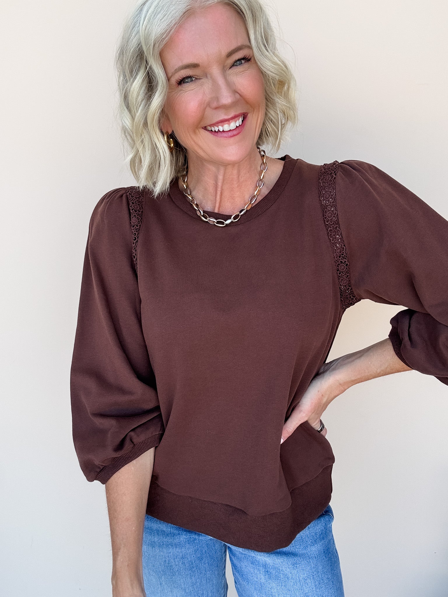Laced With Love Top | Brown