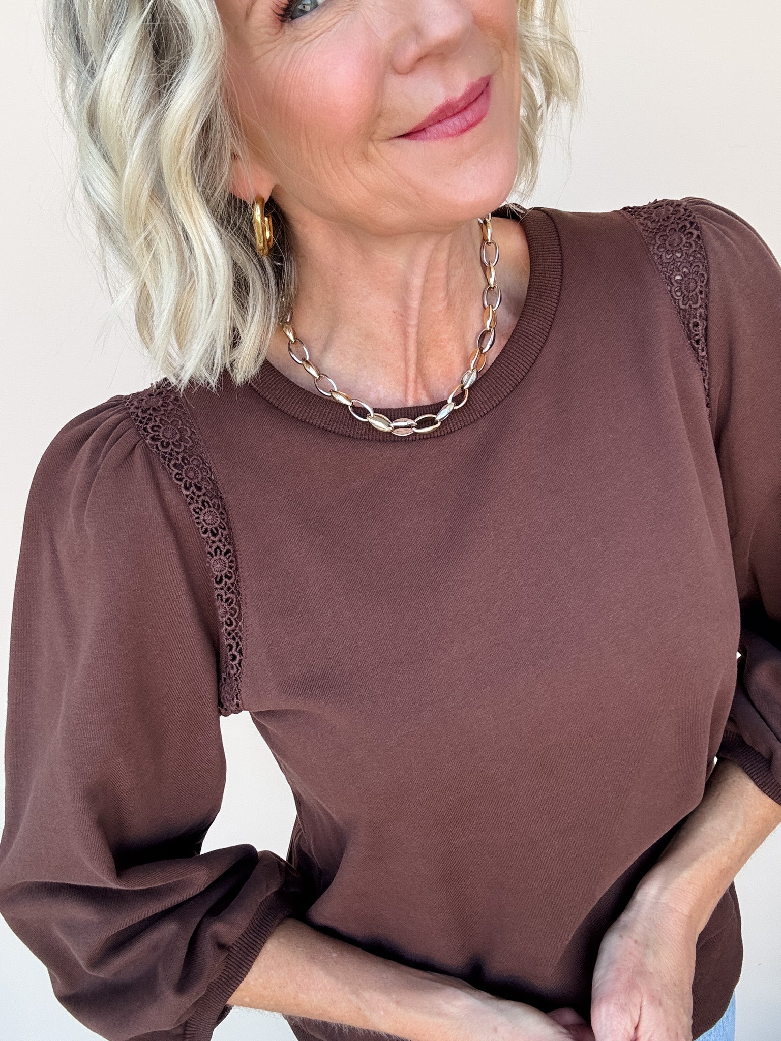 Laced With Love Top | Brown