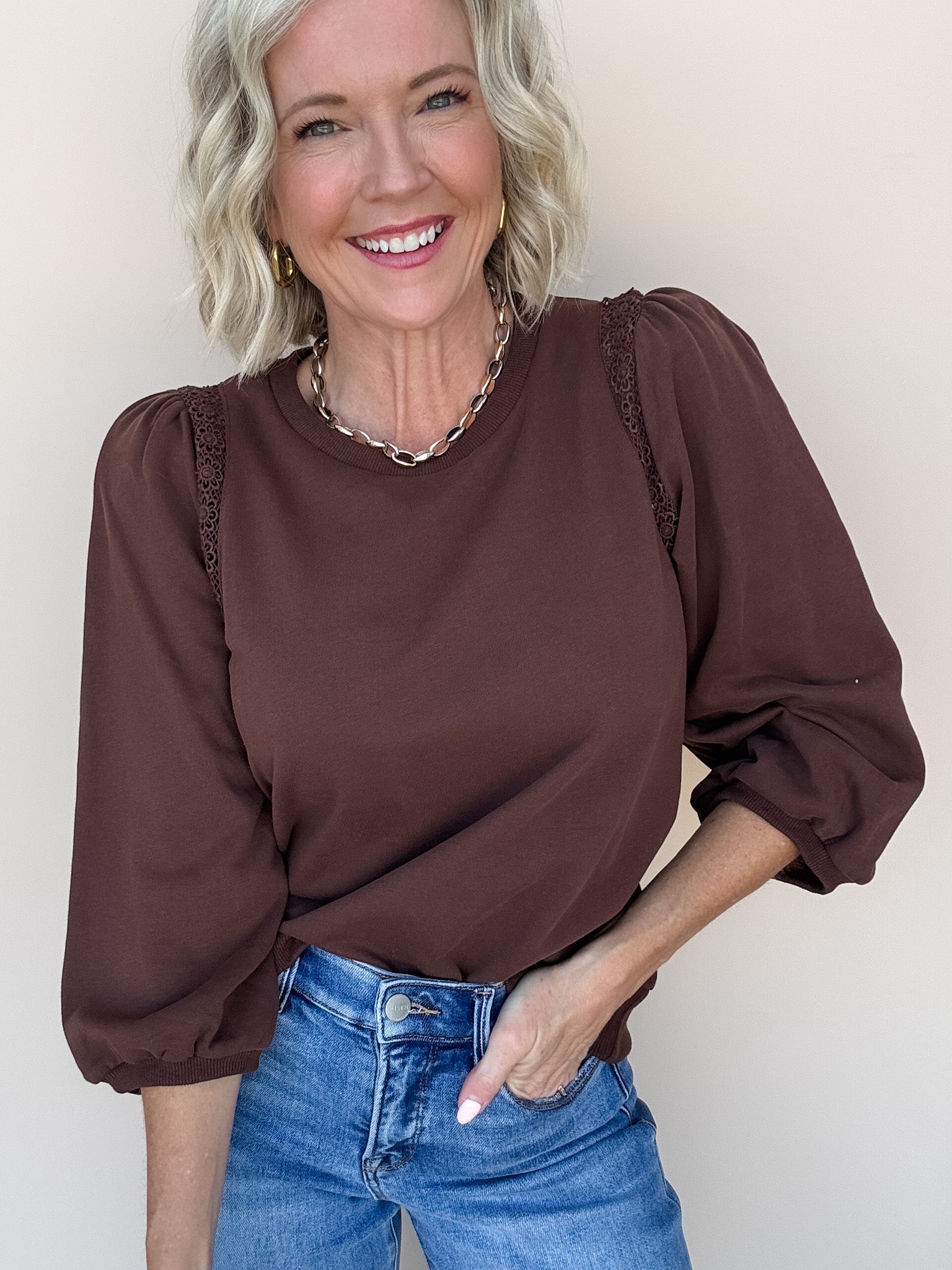 Laced With Love Top | Brown