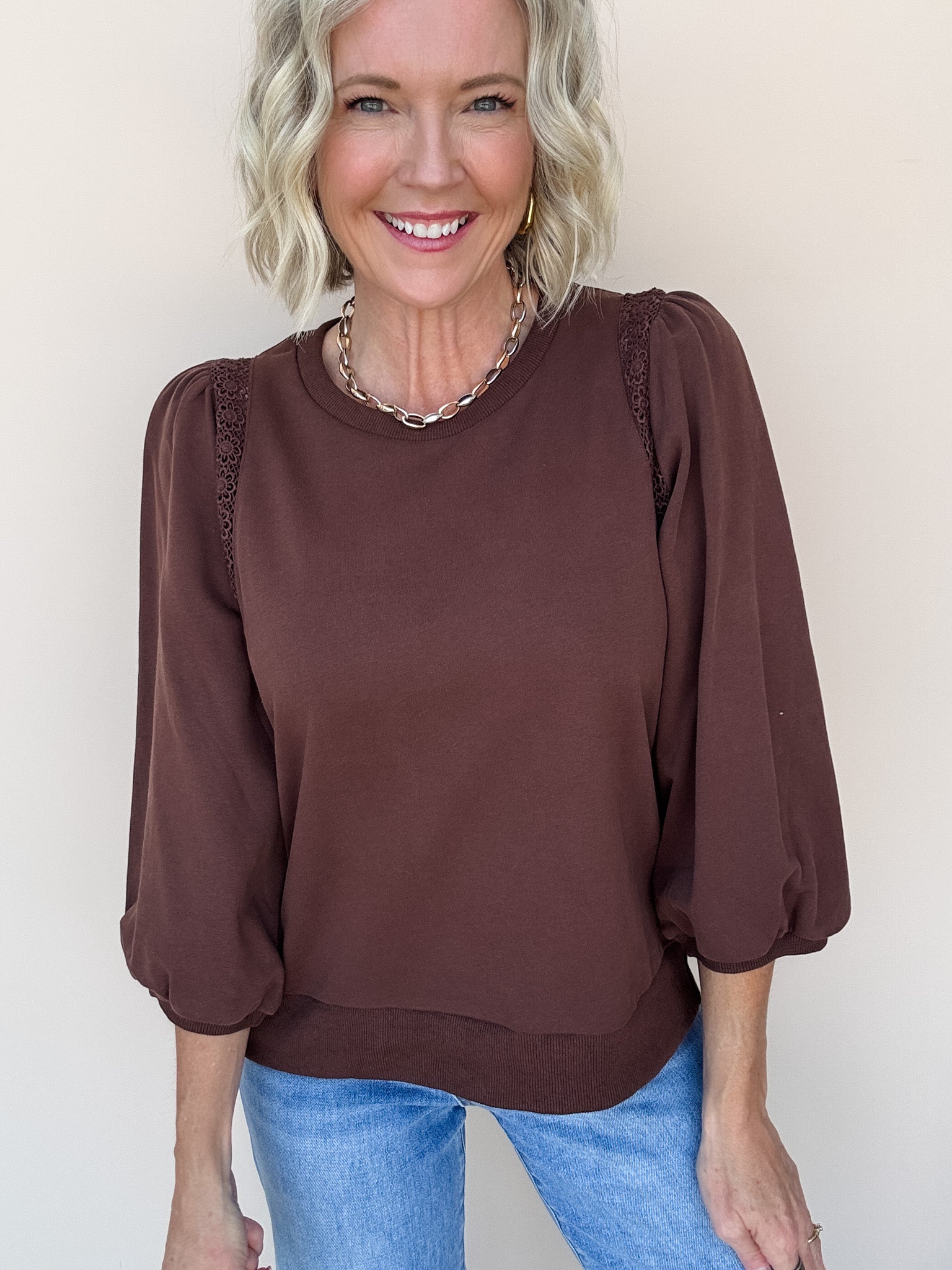 Laced With Love Top | Brown