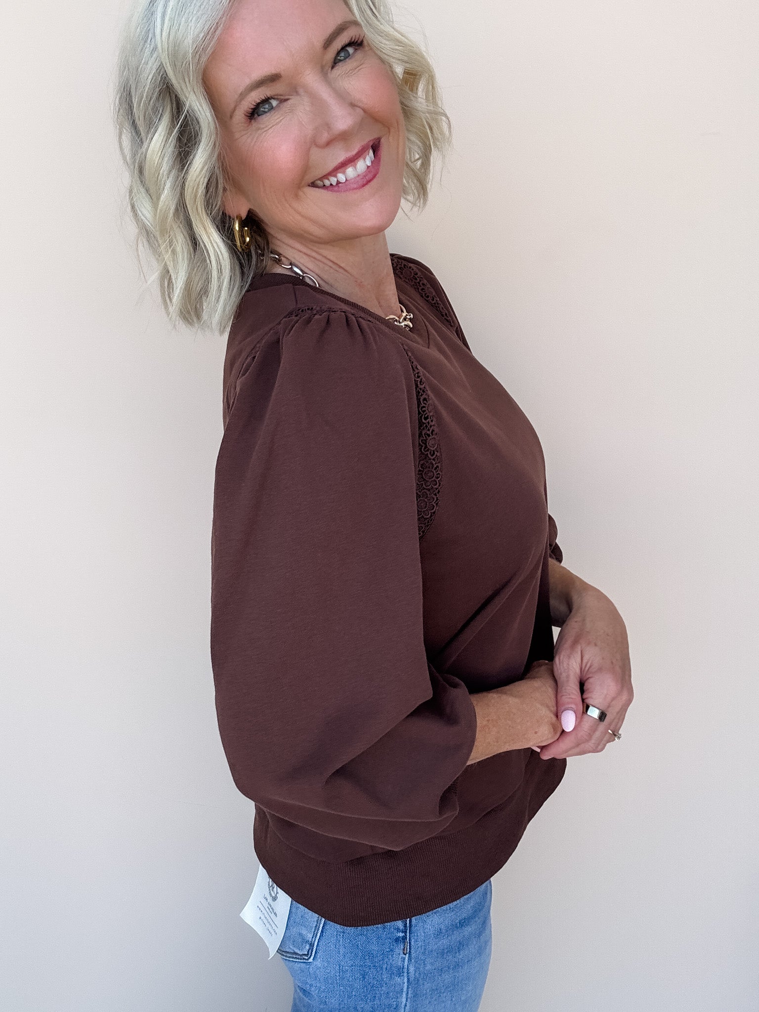 Laced With Love Top | Brown