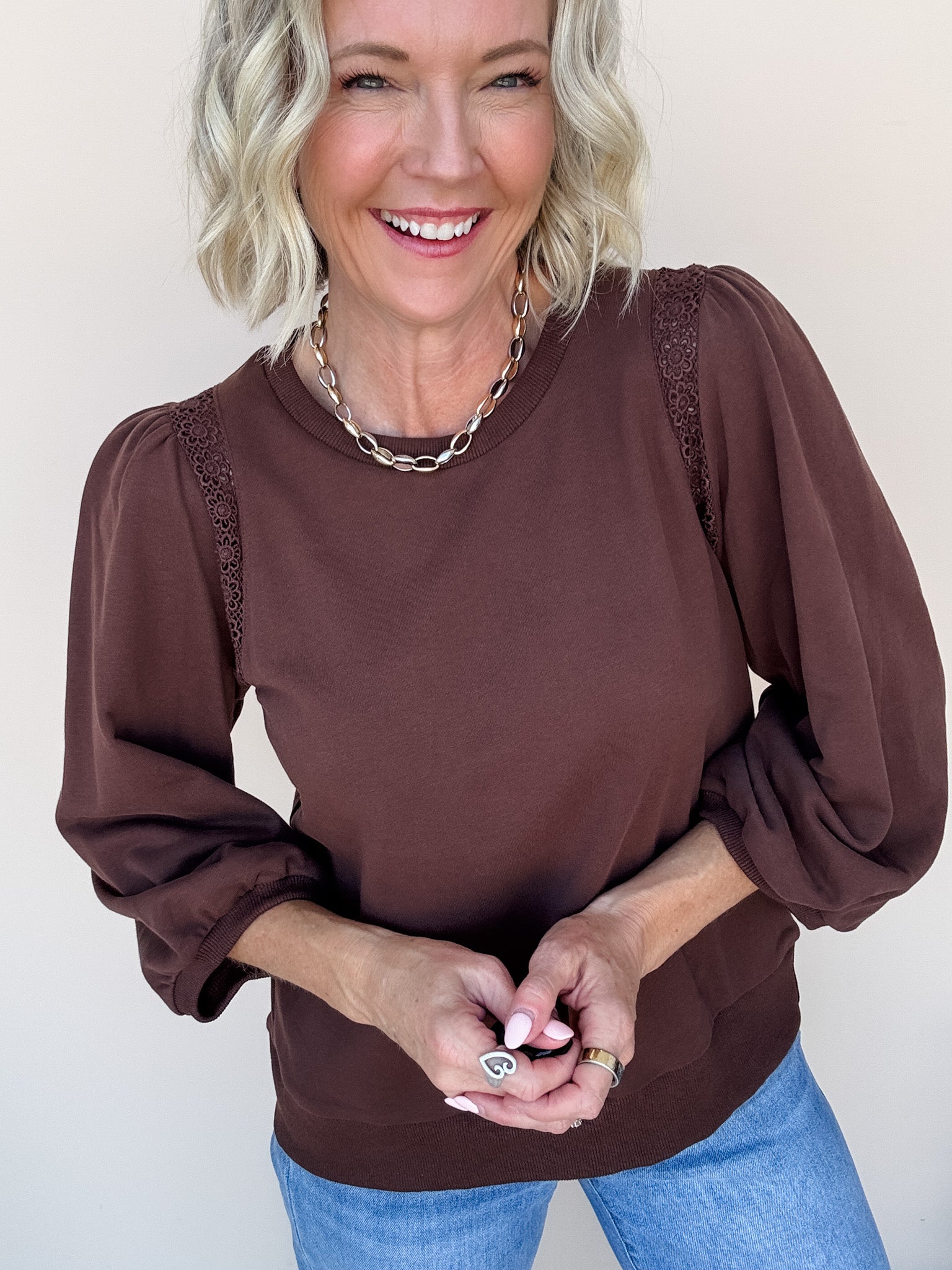 Laced With Love Top | Brown