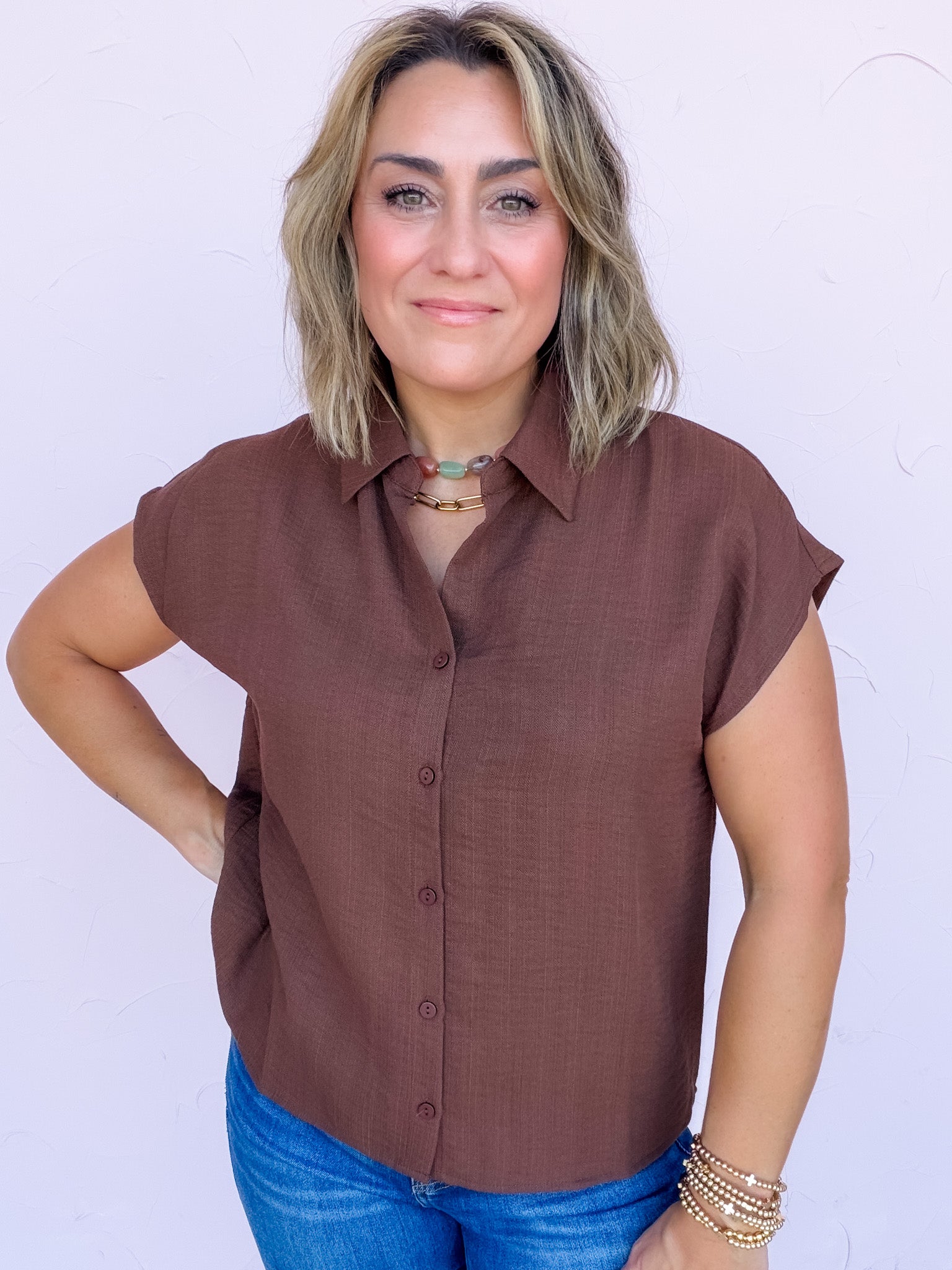 Brown Sugar Linen Top
