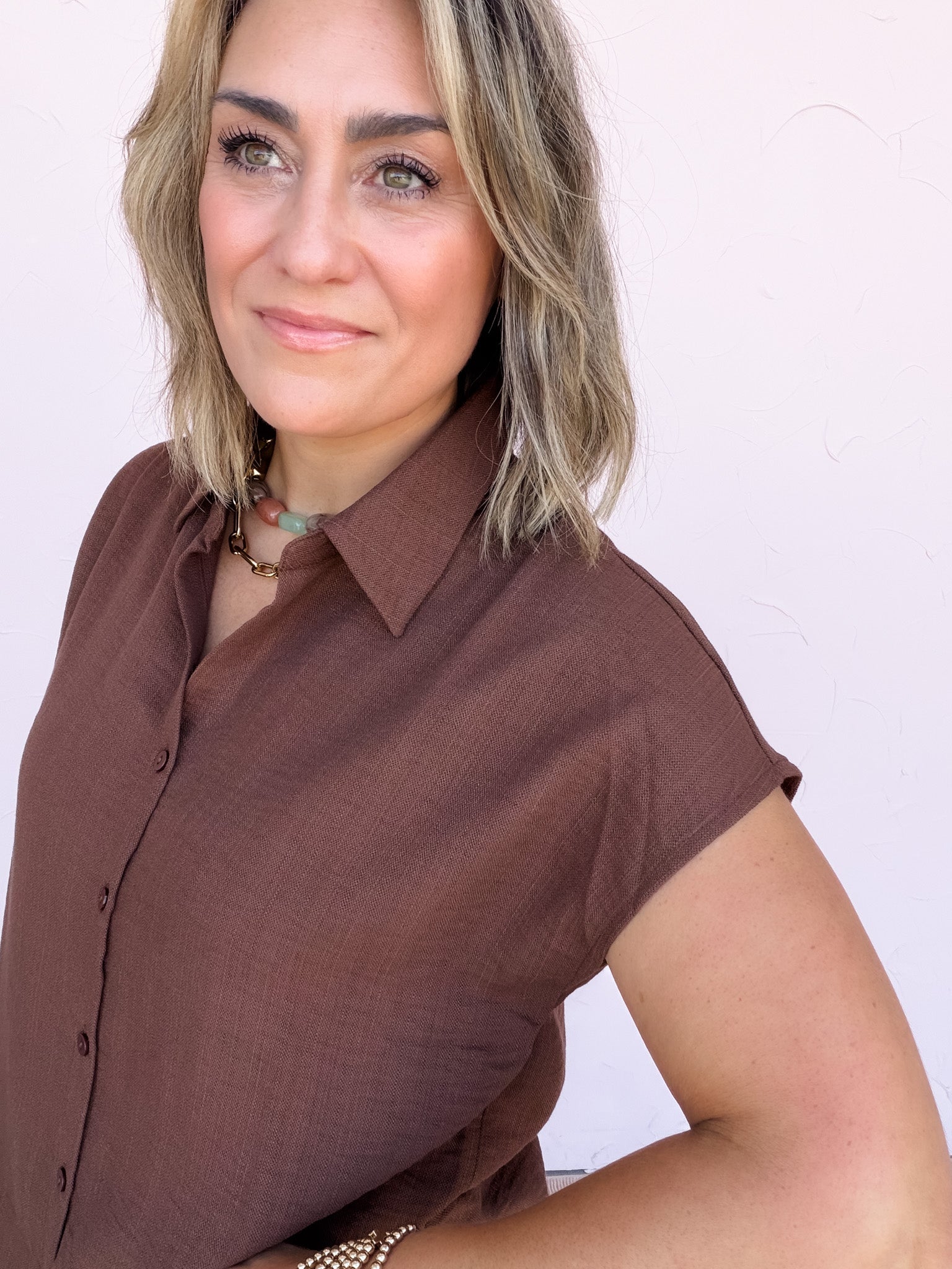 Brown Sugar Linen Top