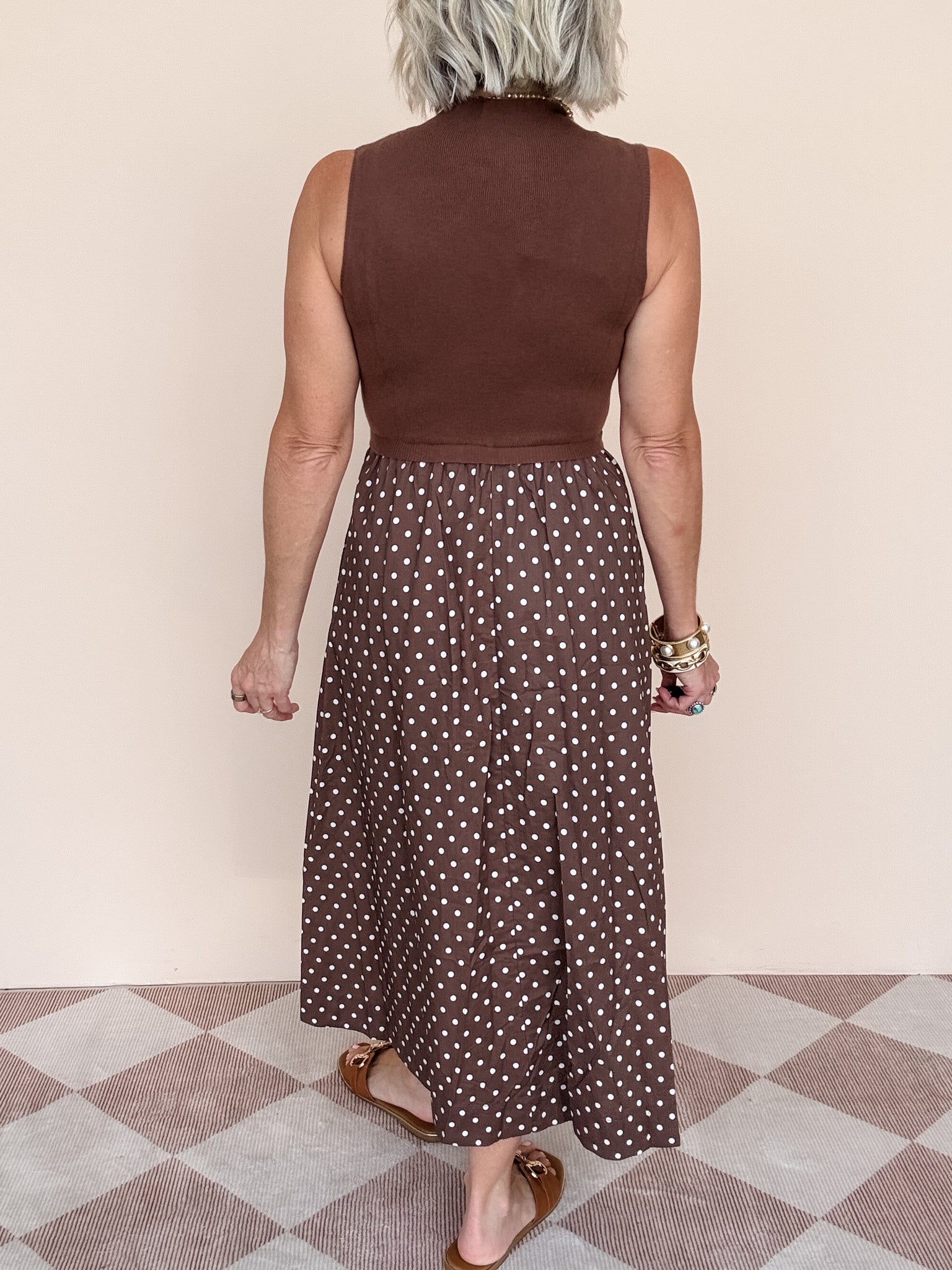 Palmer Dress | Brown Polka Dot