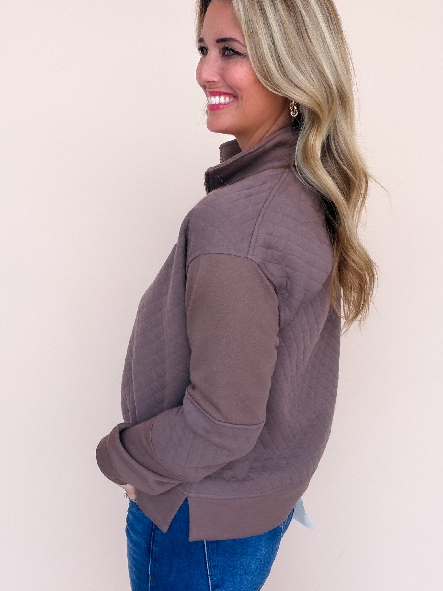 Quilt Trip Pullover | Cocoa