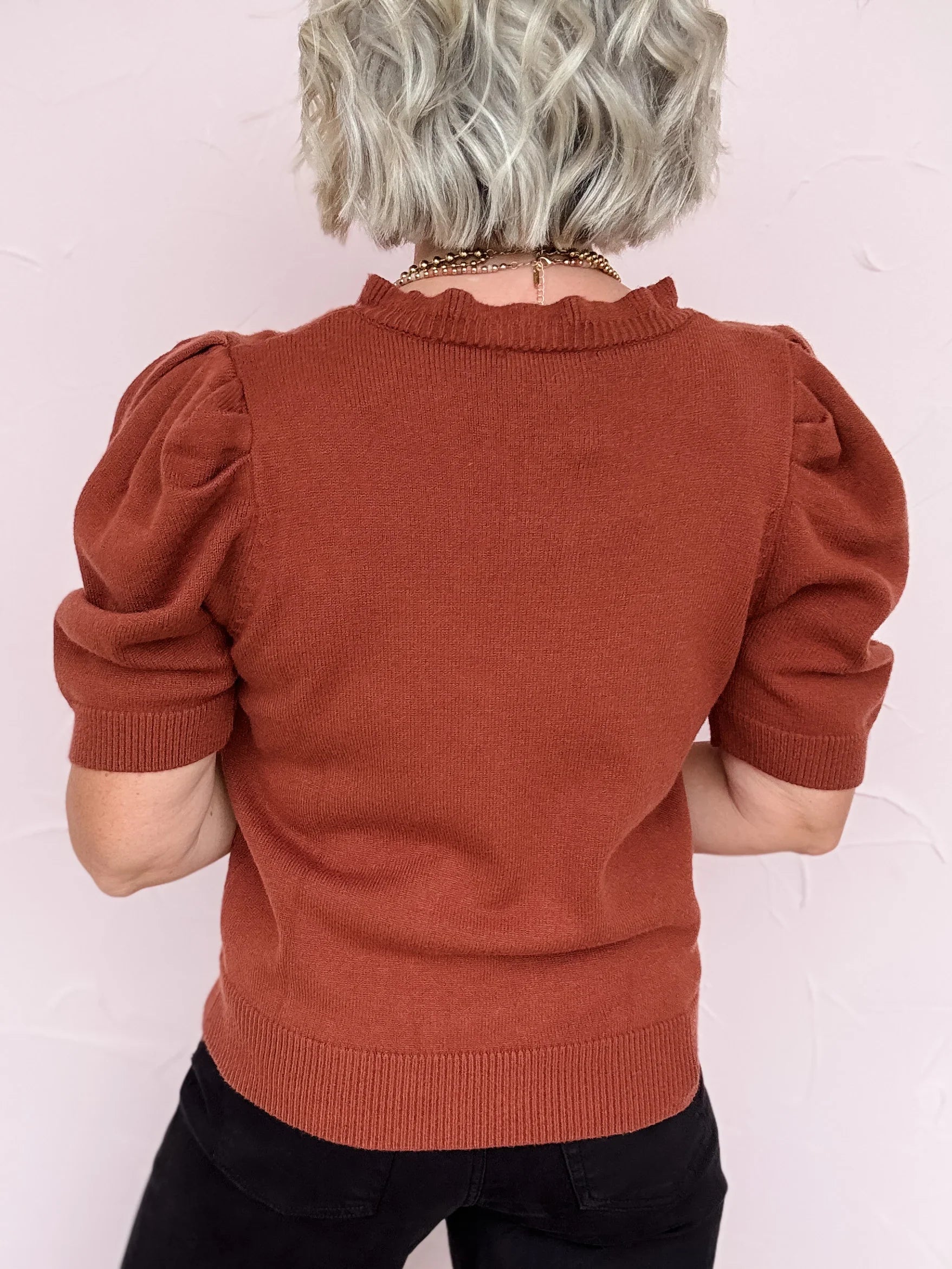 Come Home Ruffled Sweater | Cinnamon