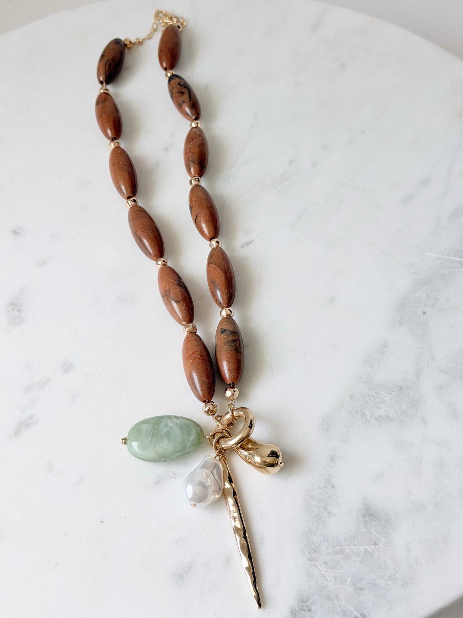 Stone Story Necklace | Brown