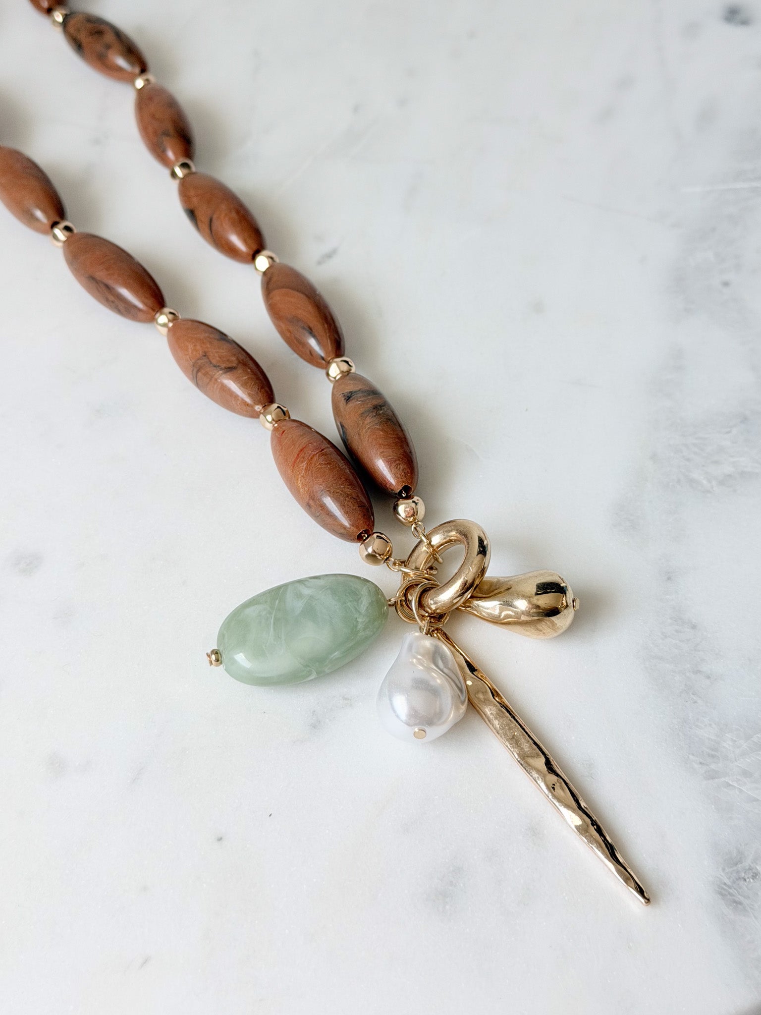 Stone Story Necklace | Brown