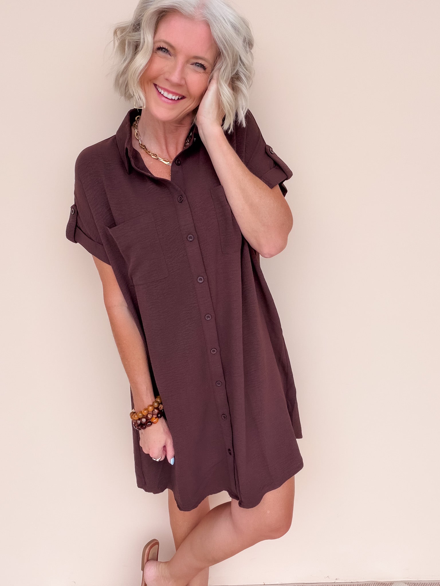 Marketplace Shirt Dress | Brown