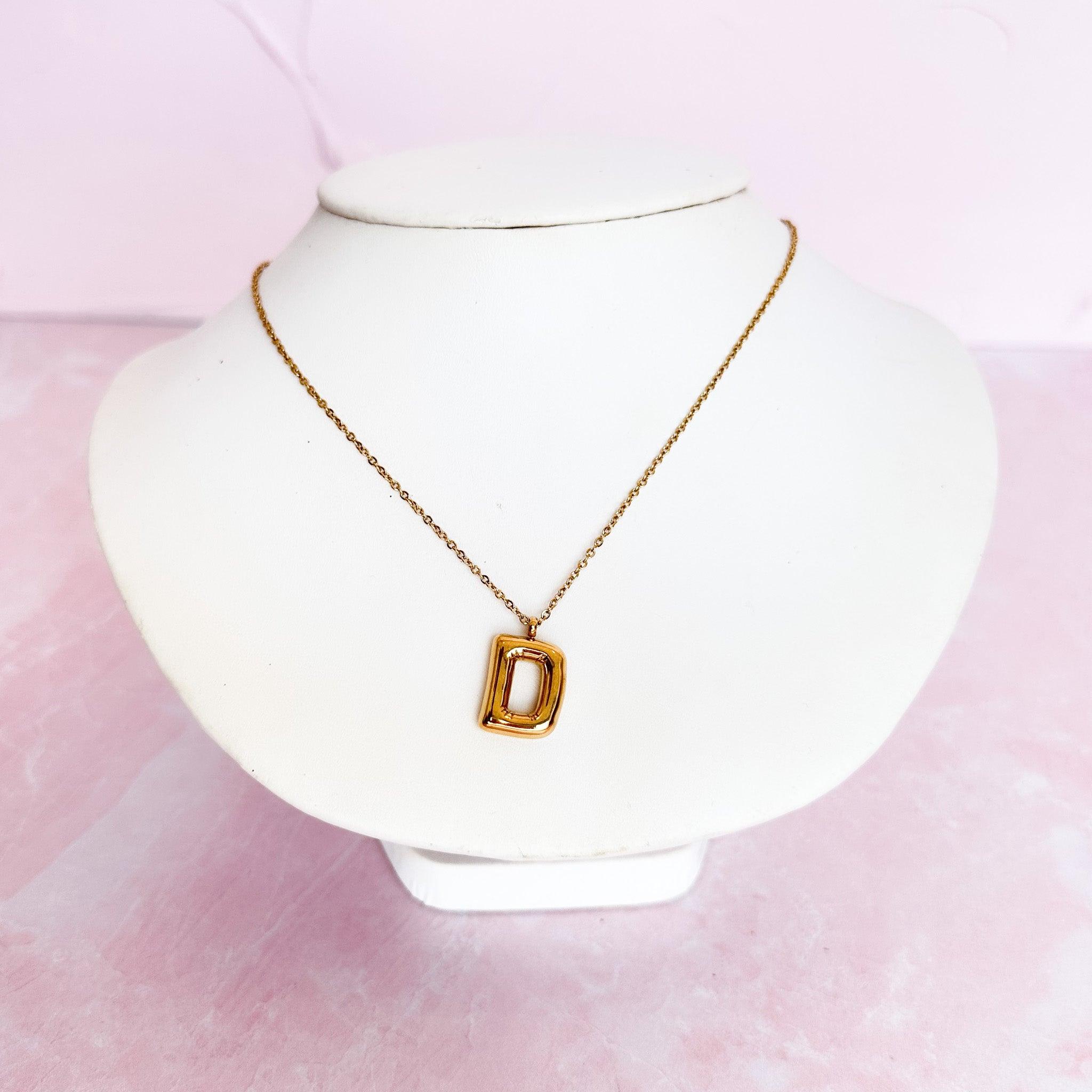 Bubble Balloon Initial Necklace