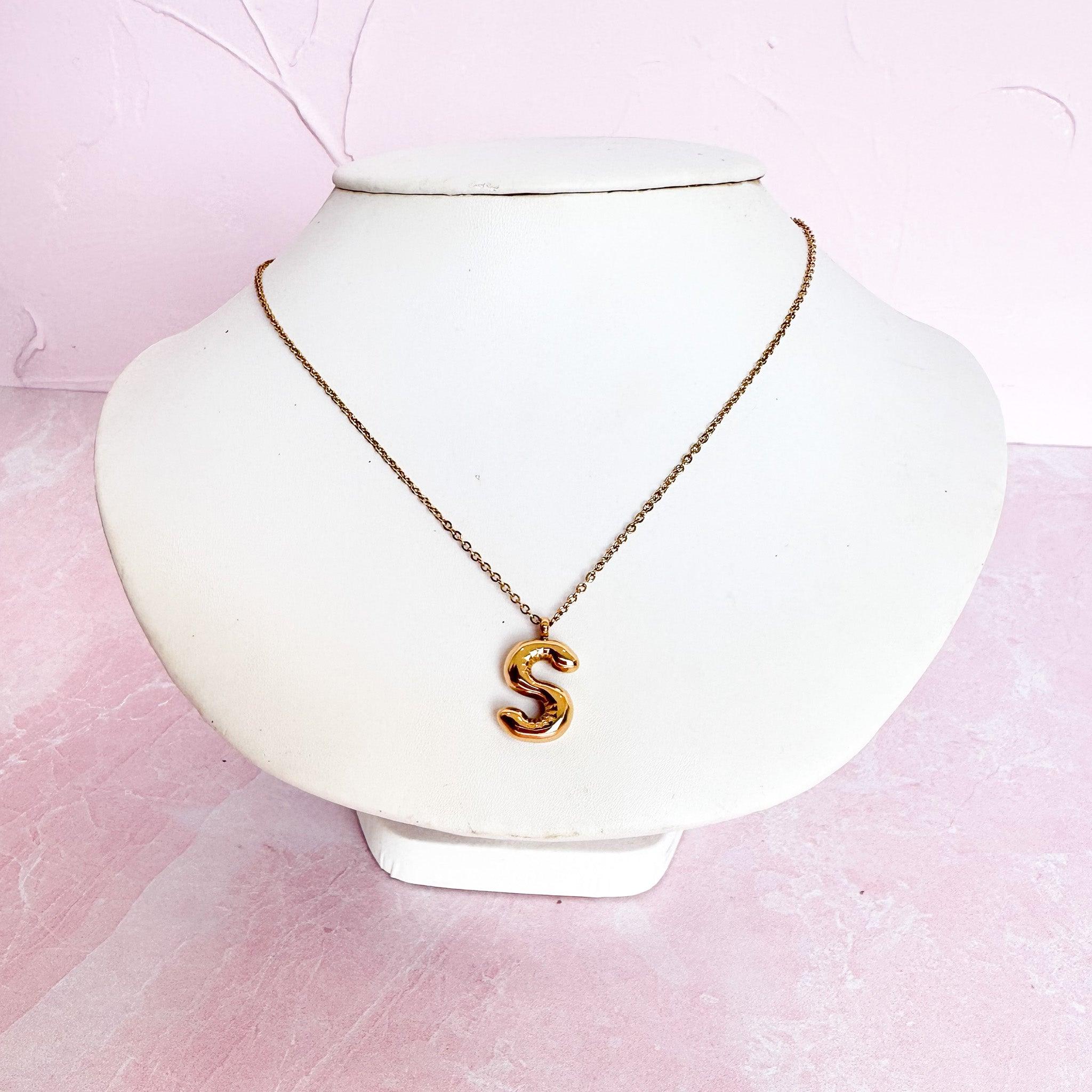 Bubble Balloon Initial Necklace