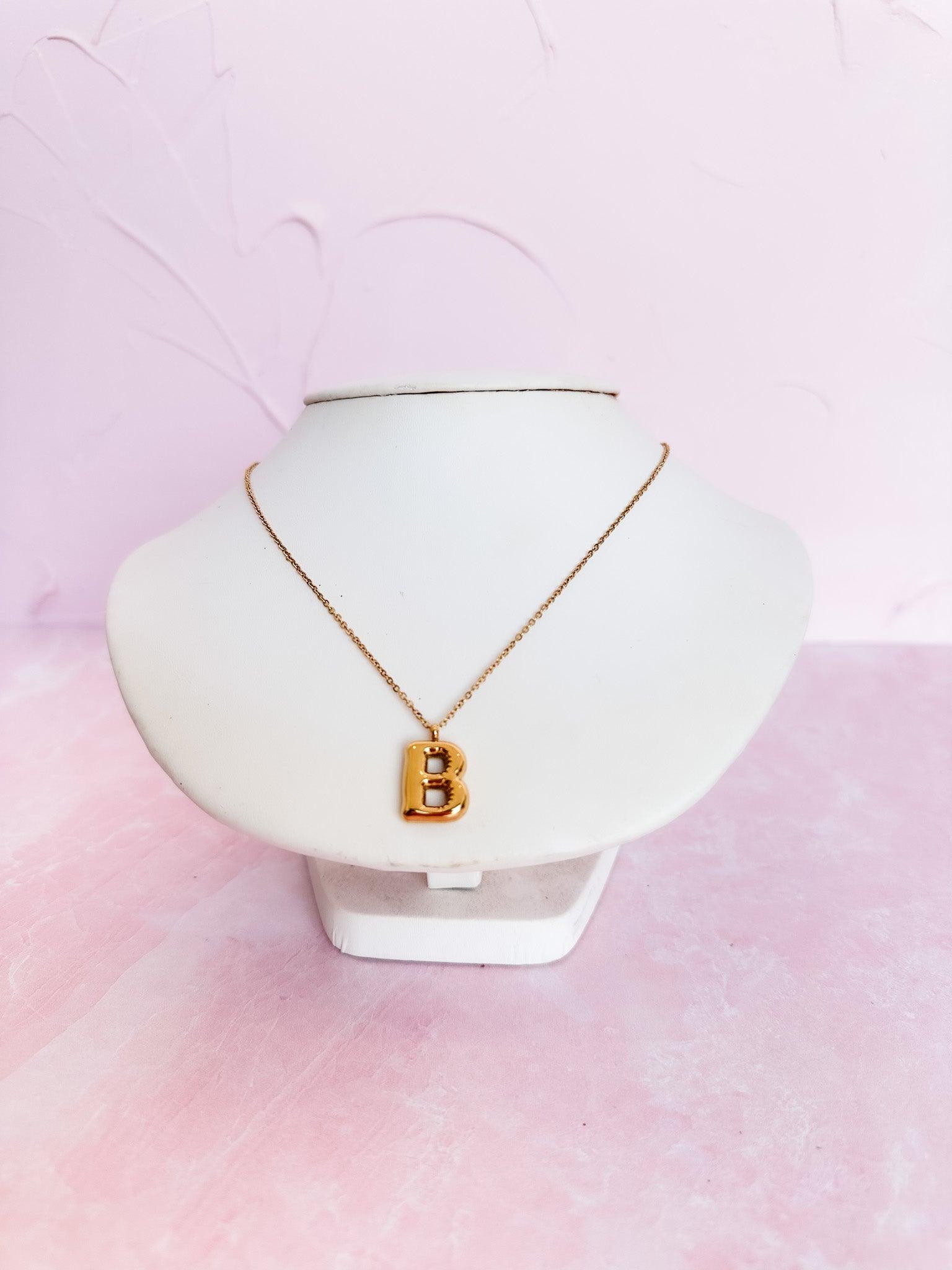 Bubble Balloon Initial Necklace