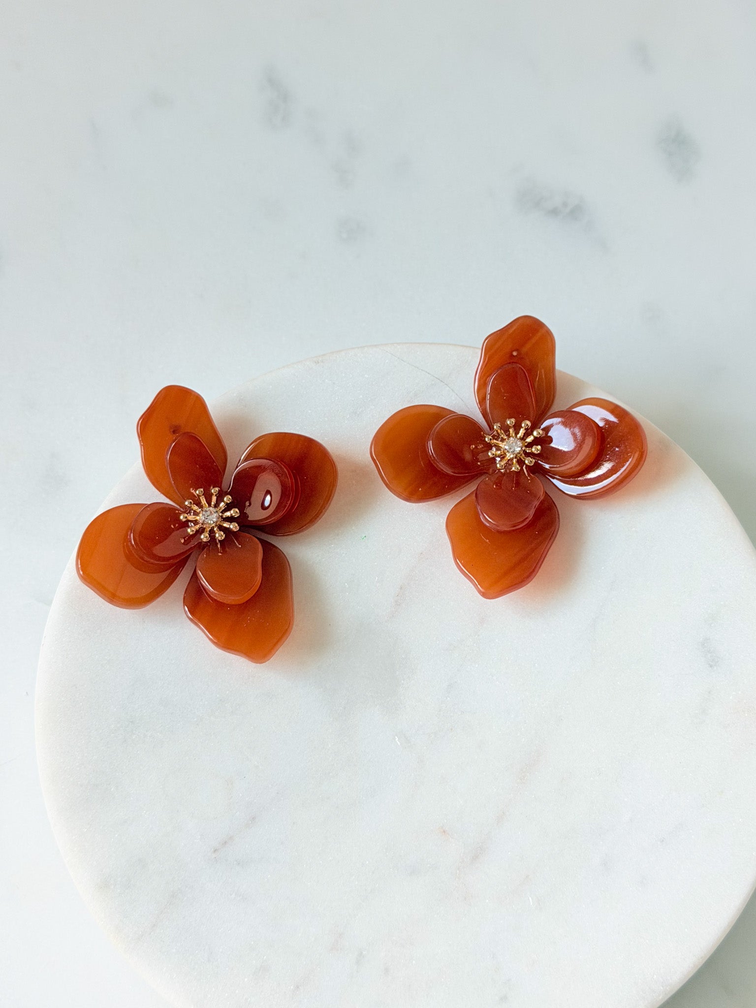Amber Petal Earrings