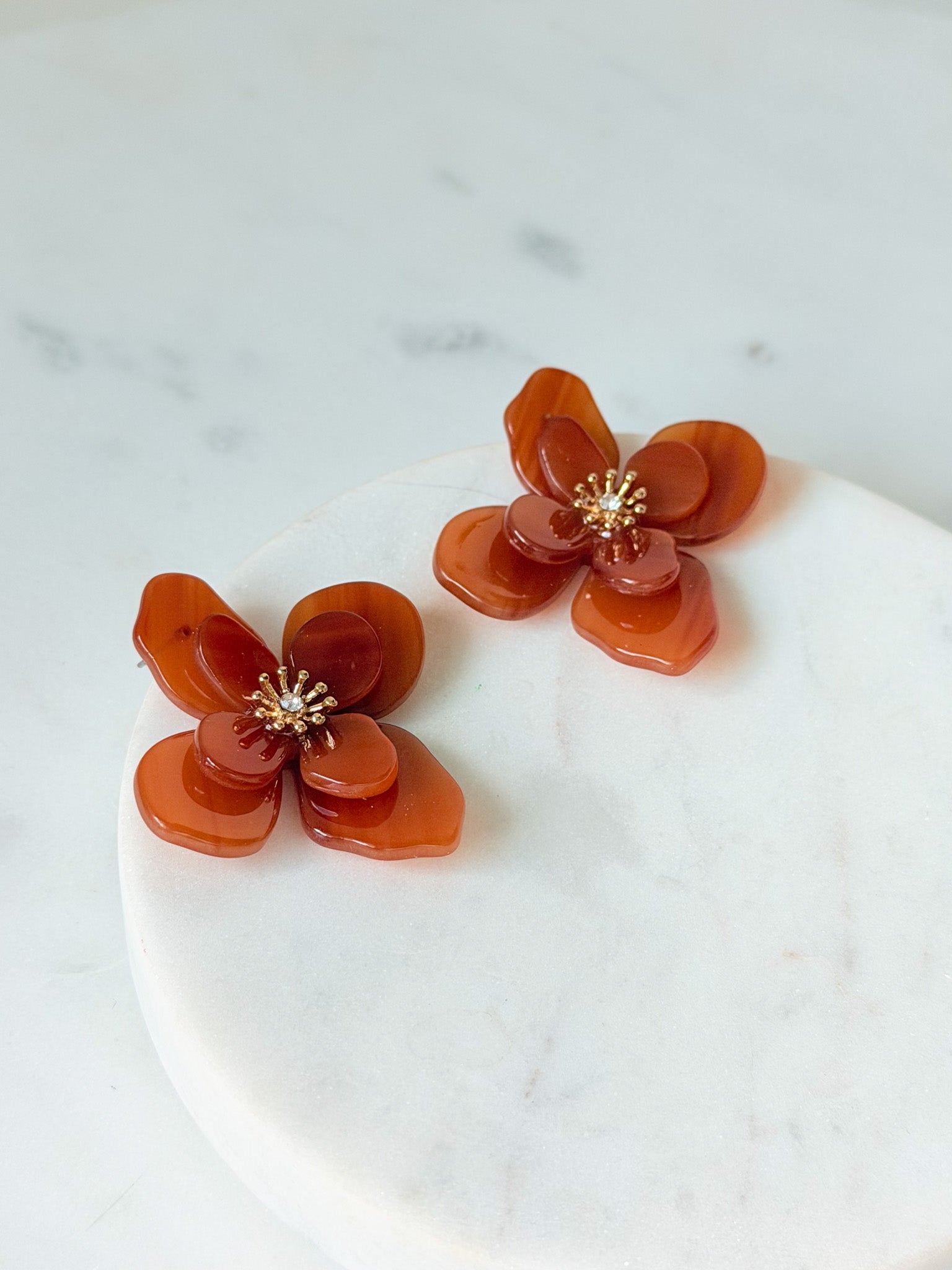 Amber Petal Earrings