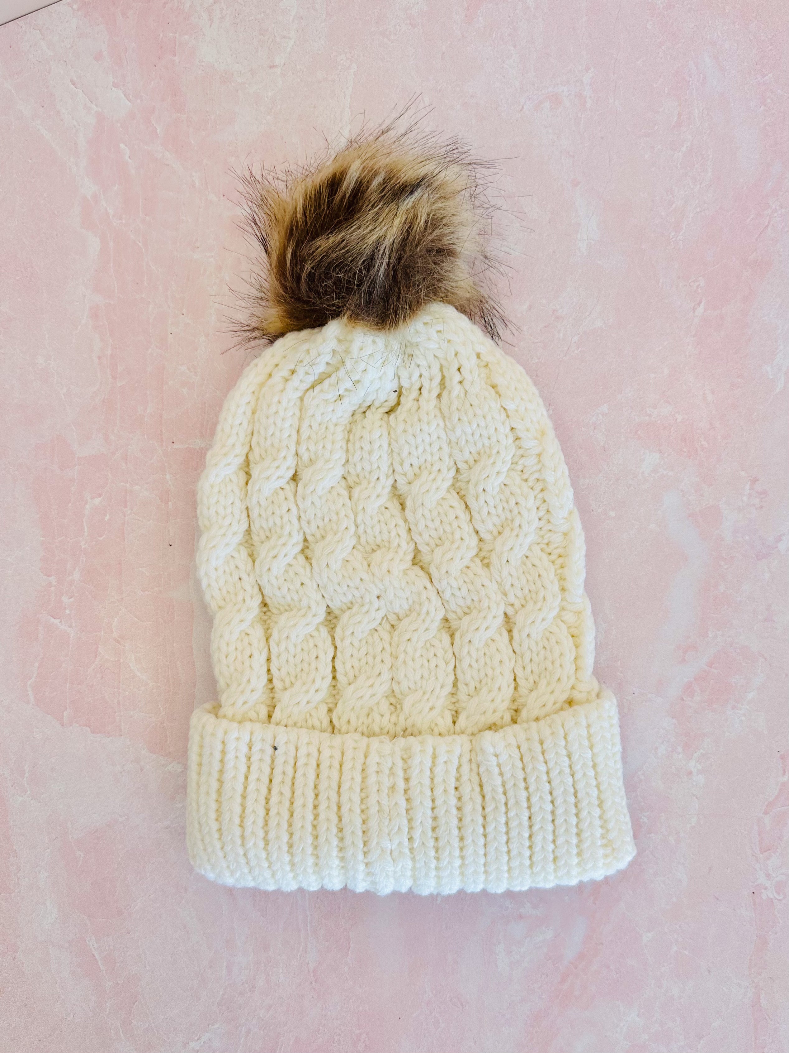 Emma Chunky Knit Cable Beanie