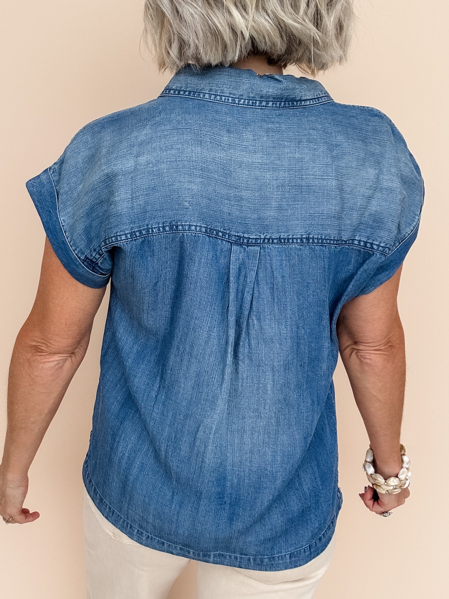 Evelyn Denim Top