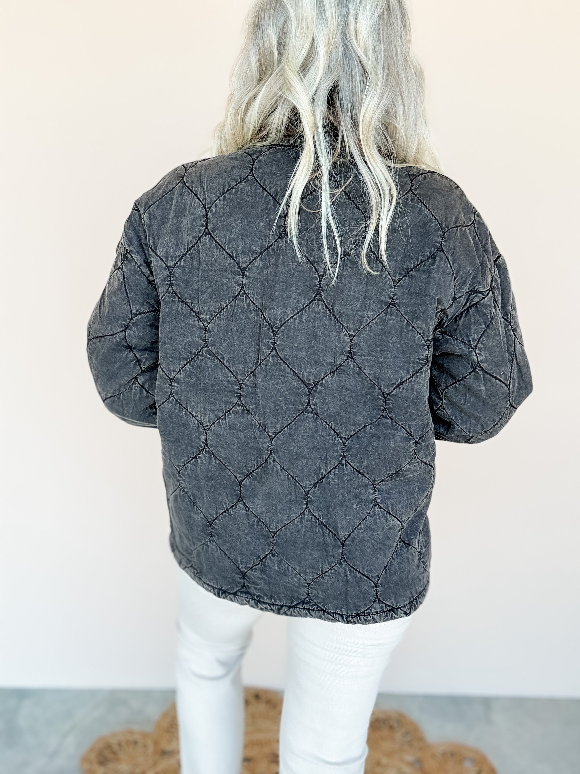 Charcoal Quilted Coat