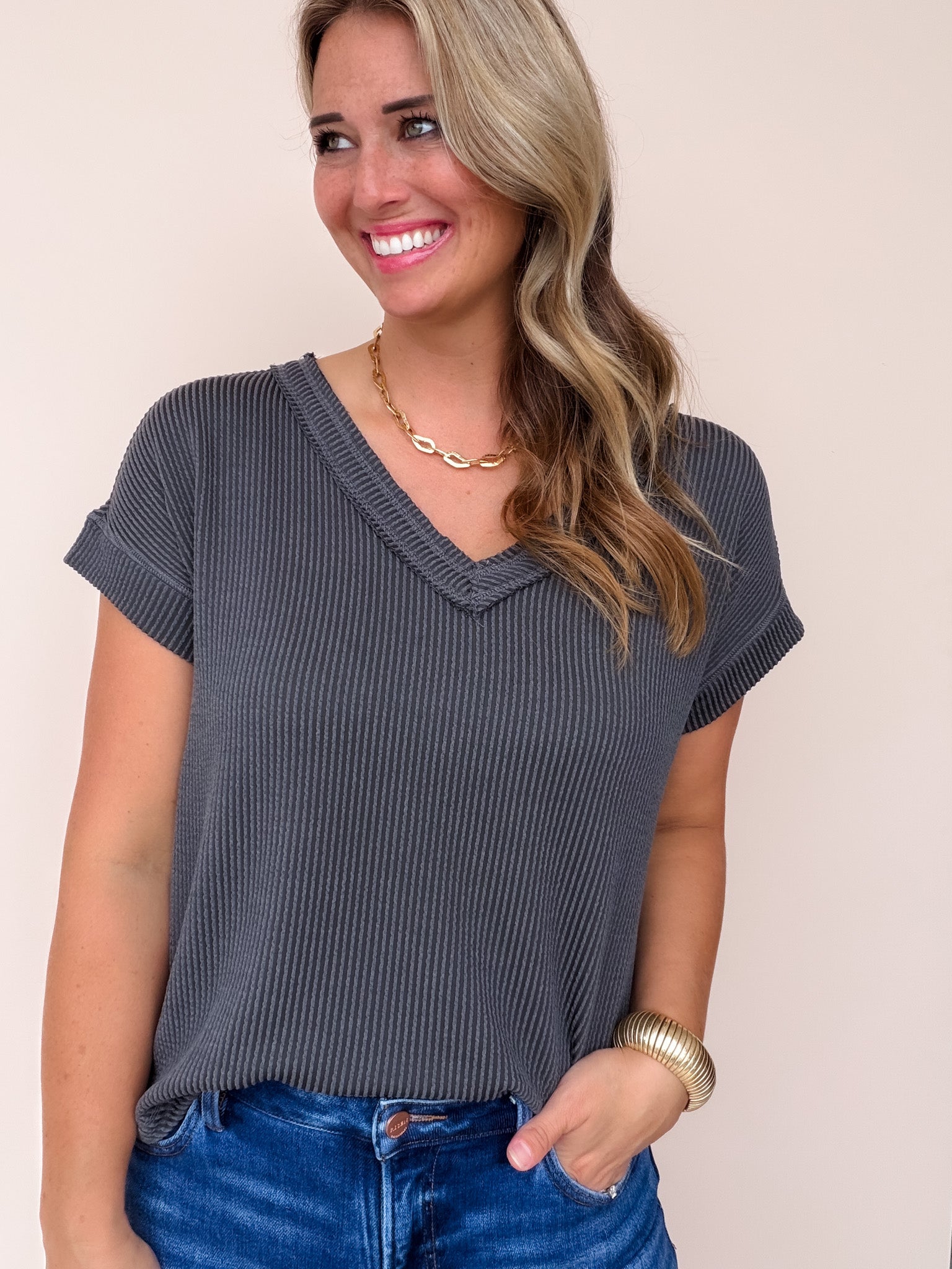 Greystone Ribbed Top
