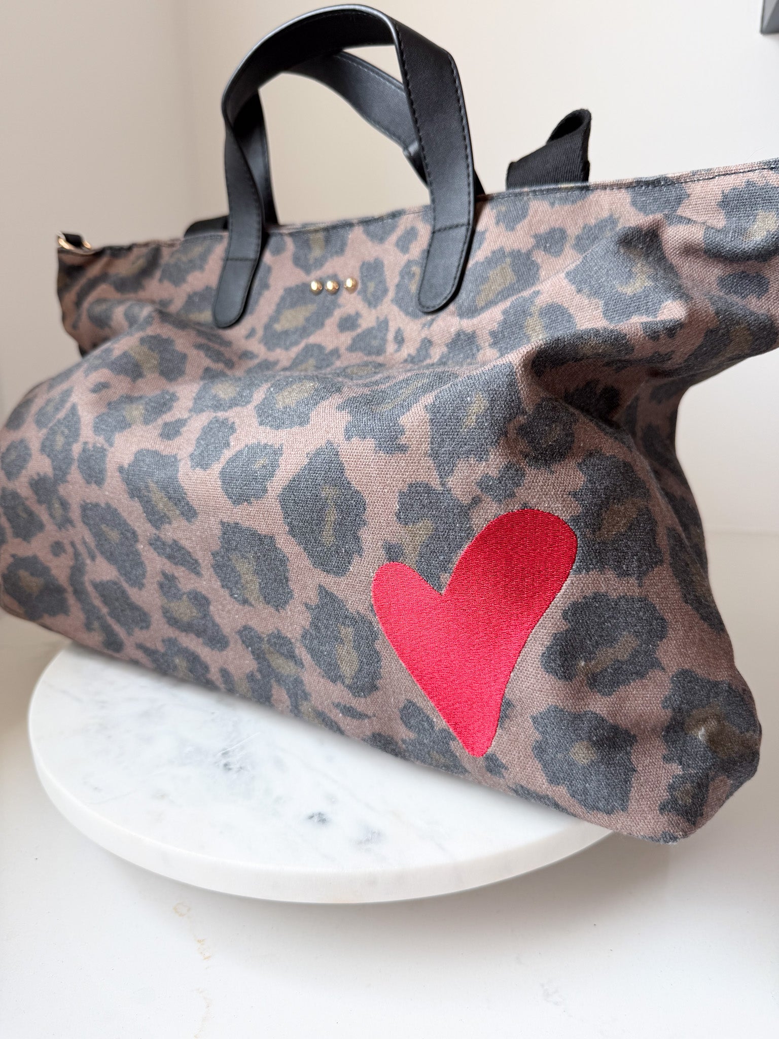 Chelsie Canvas Printed Tote | Leopard