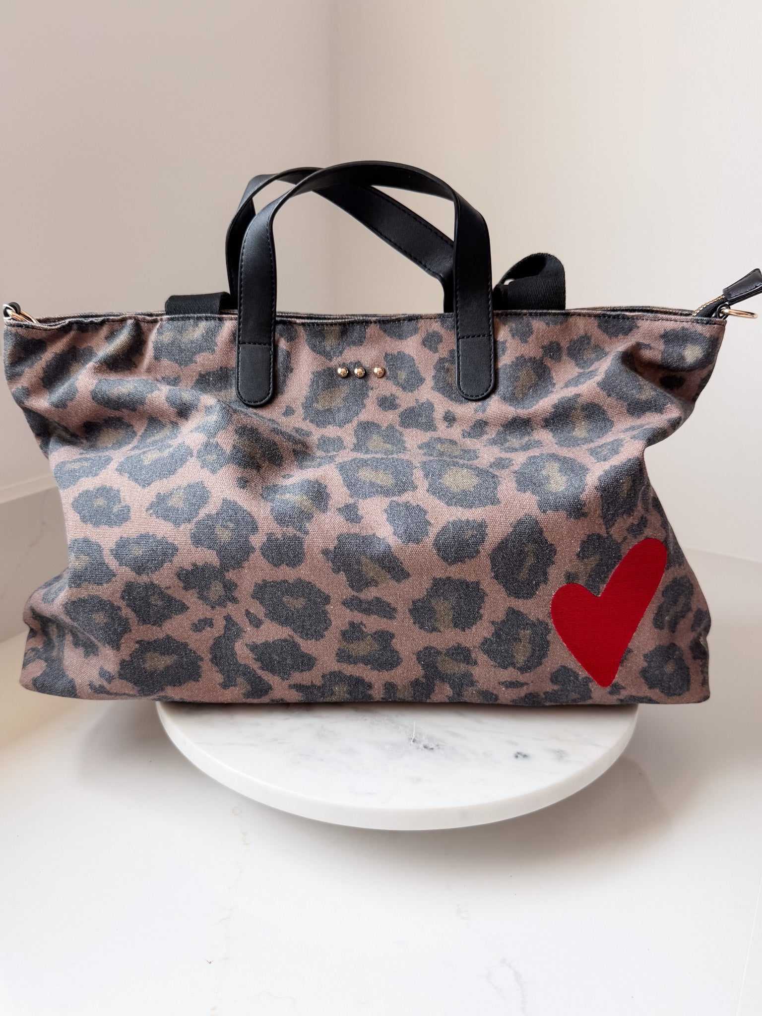 Chelsie Canvas Printed Tote | Leopard