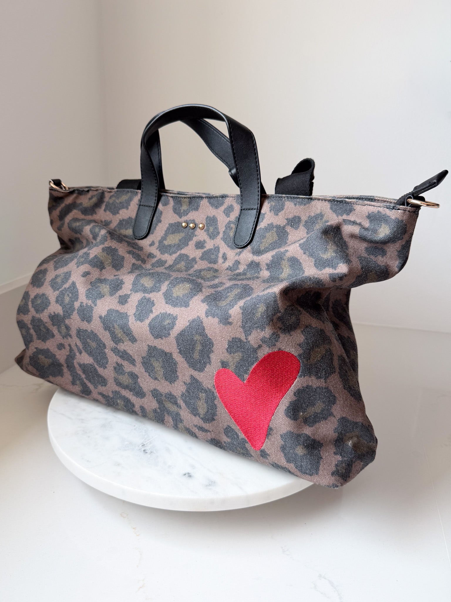 Chelsie Canvas Printed Tote | Leopard