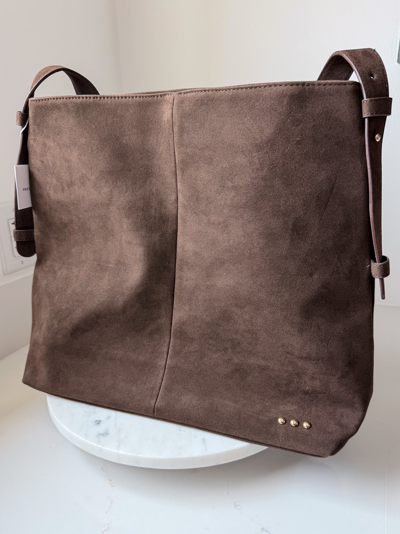 Evie Suede Hobo Shoulder Bag | Chocolate